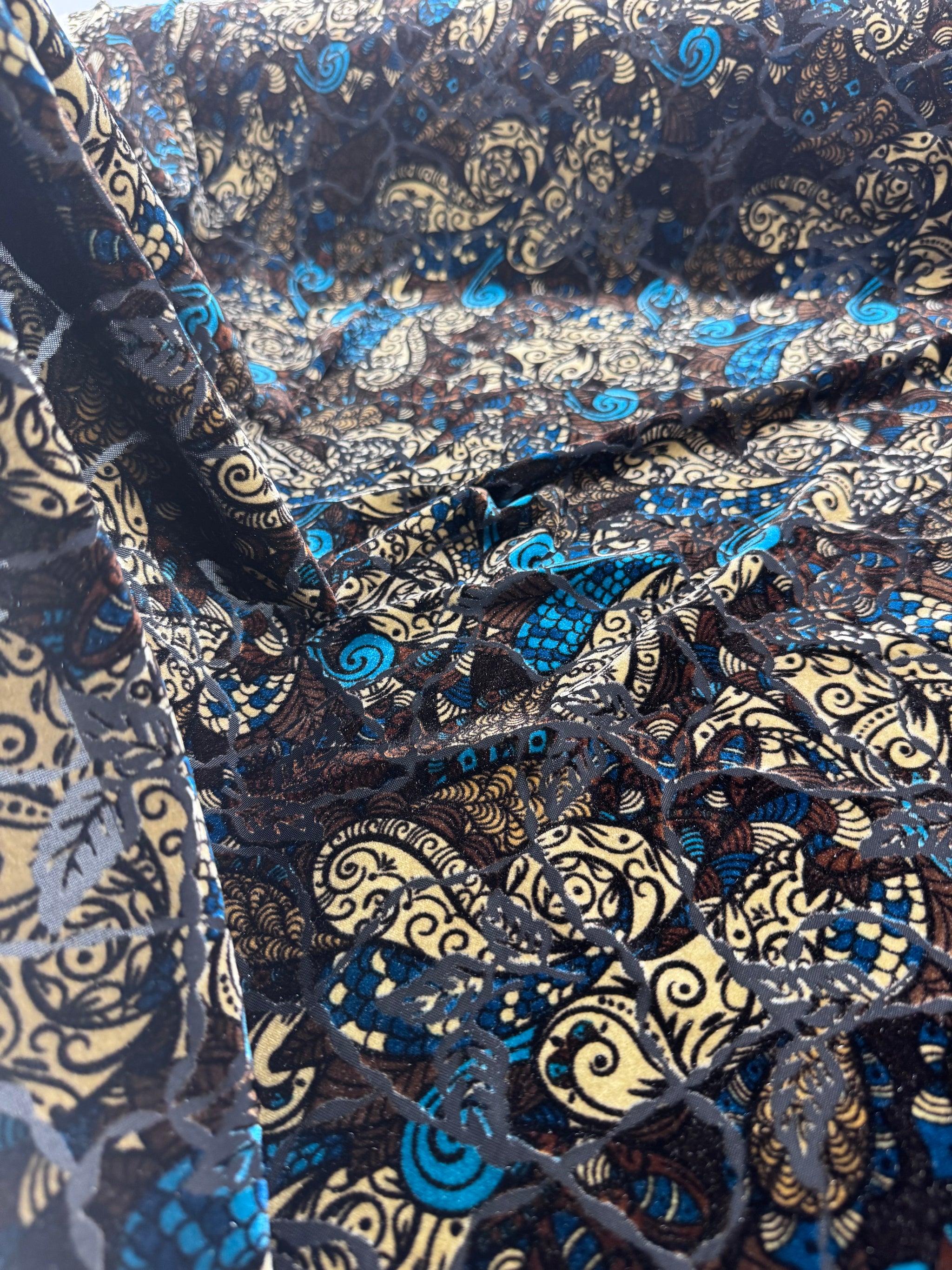 Stretch Velour - Golden Baroque - 150cm