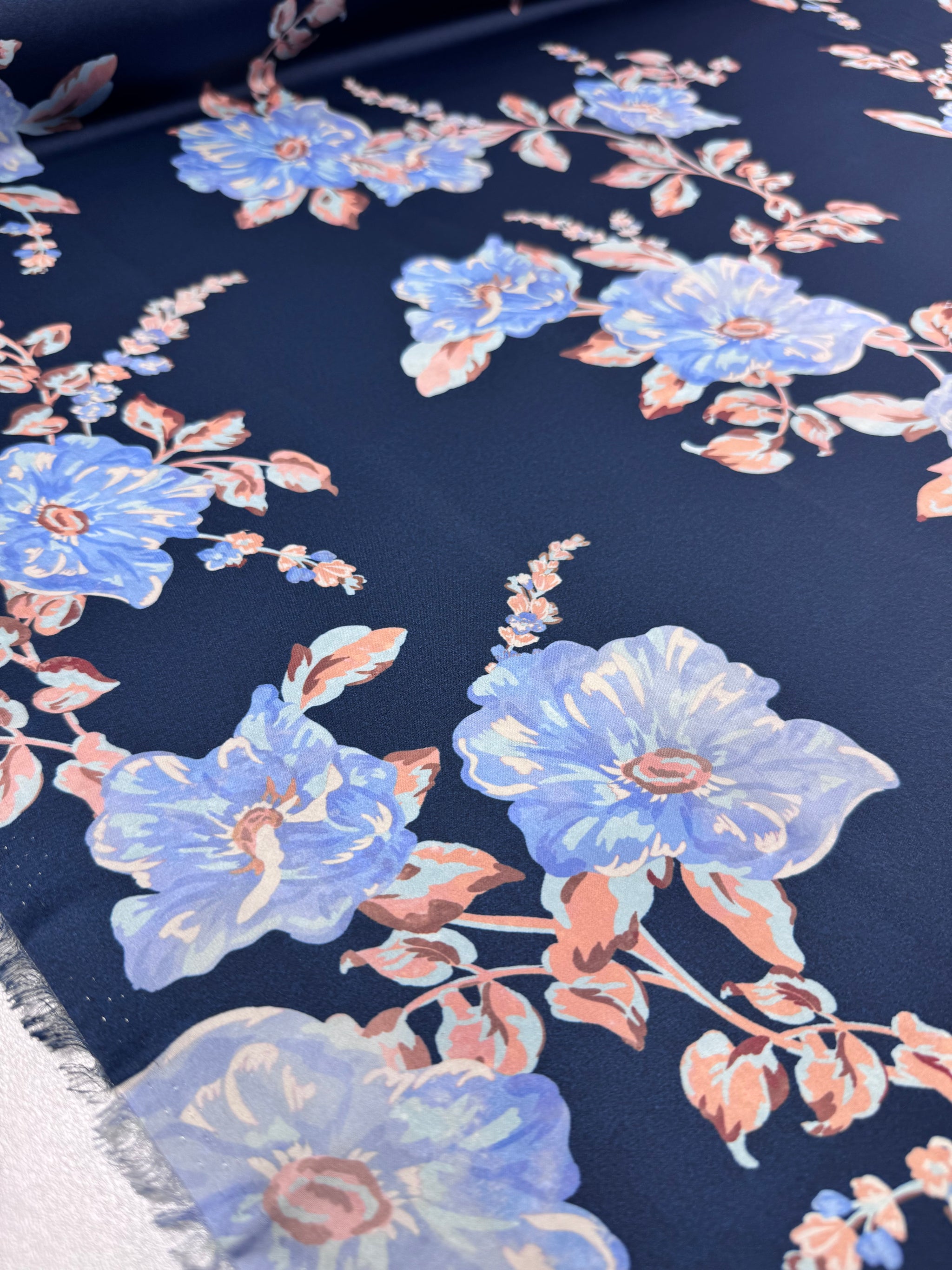 Silky Satin - Navy Spring - 148cm