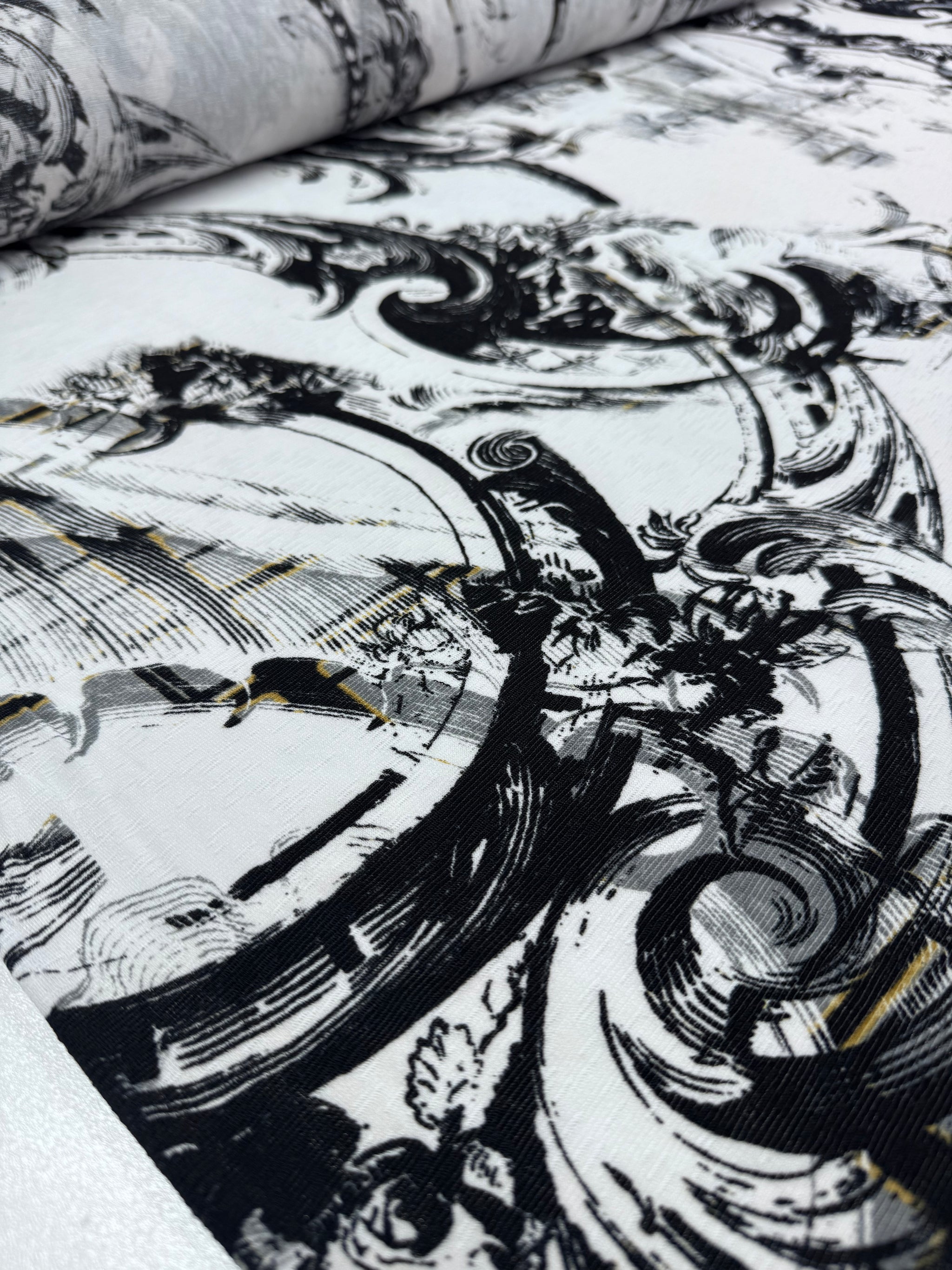 Textured knit - Ink Scroll- 150cm