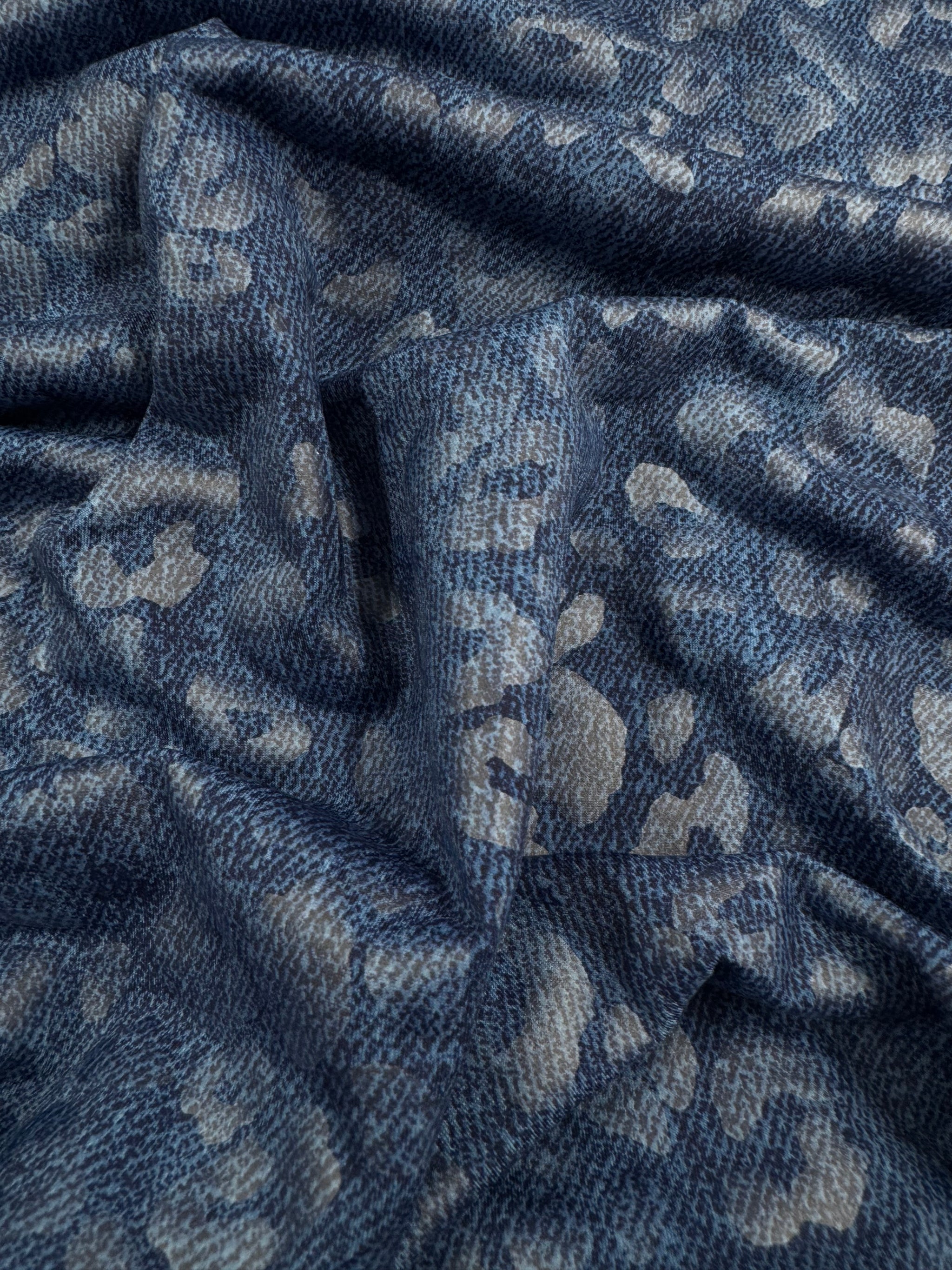 Designer Printed Lycra - Denim Shadow - 150cm