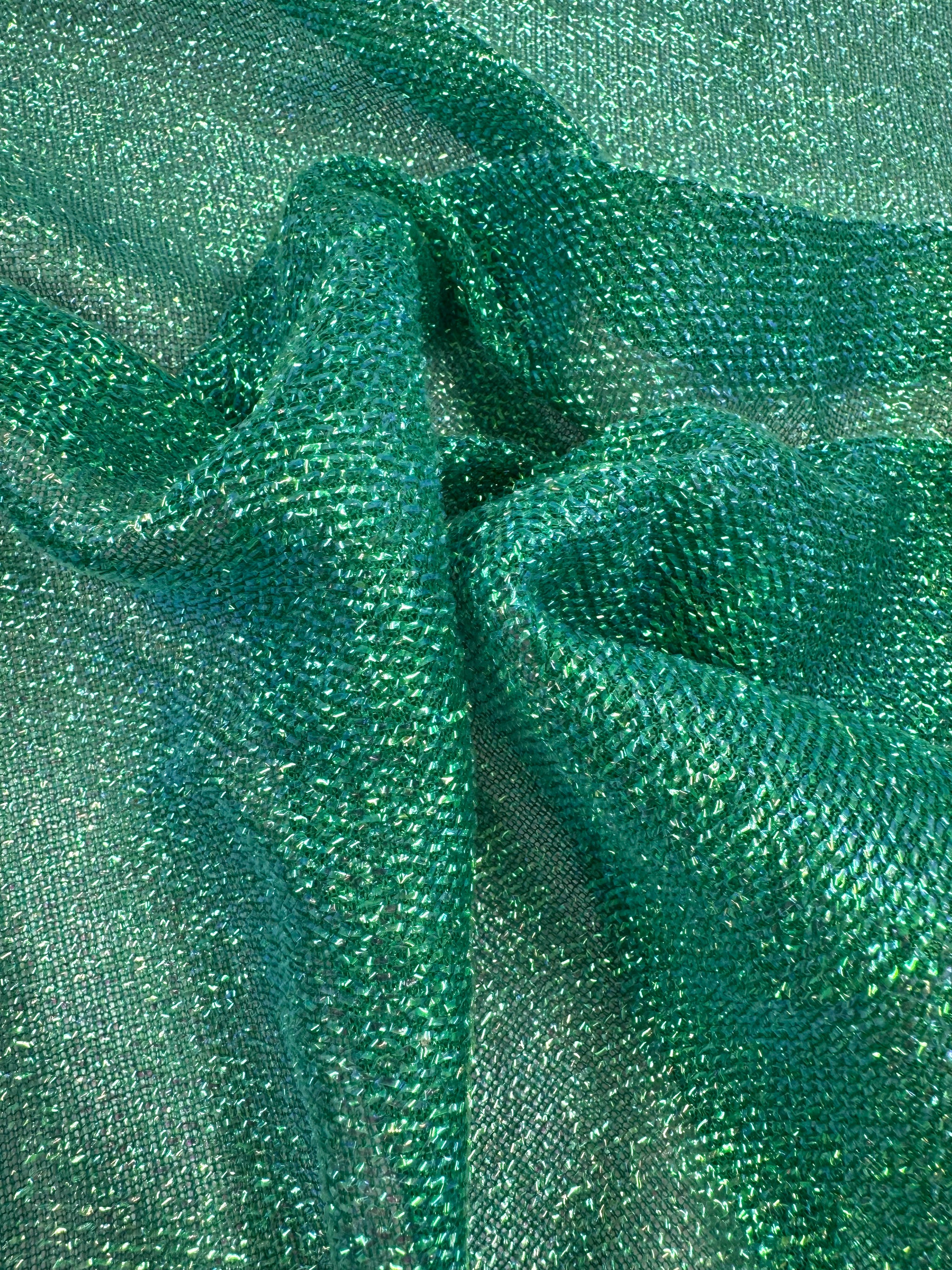 Lurex Stretch Knit - Emerald - 155cm
