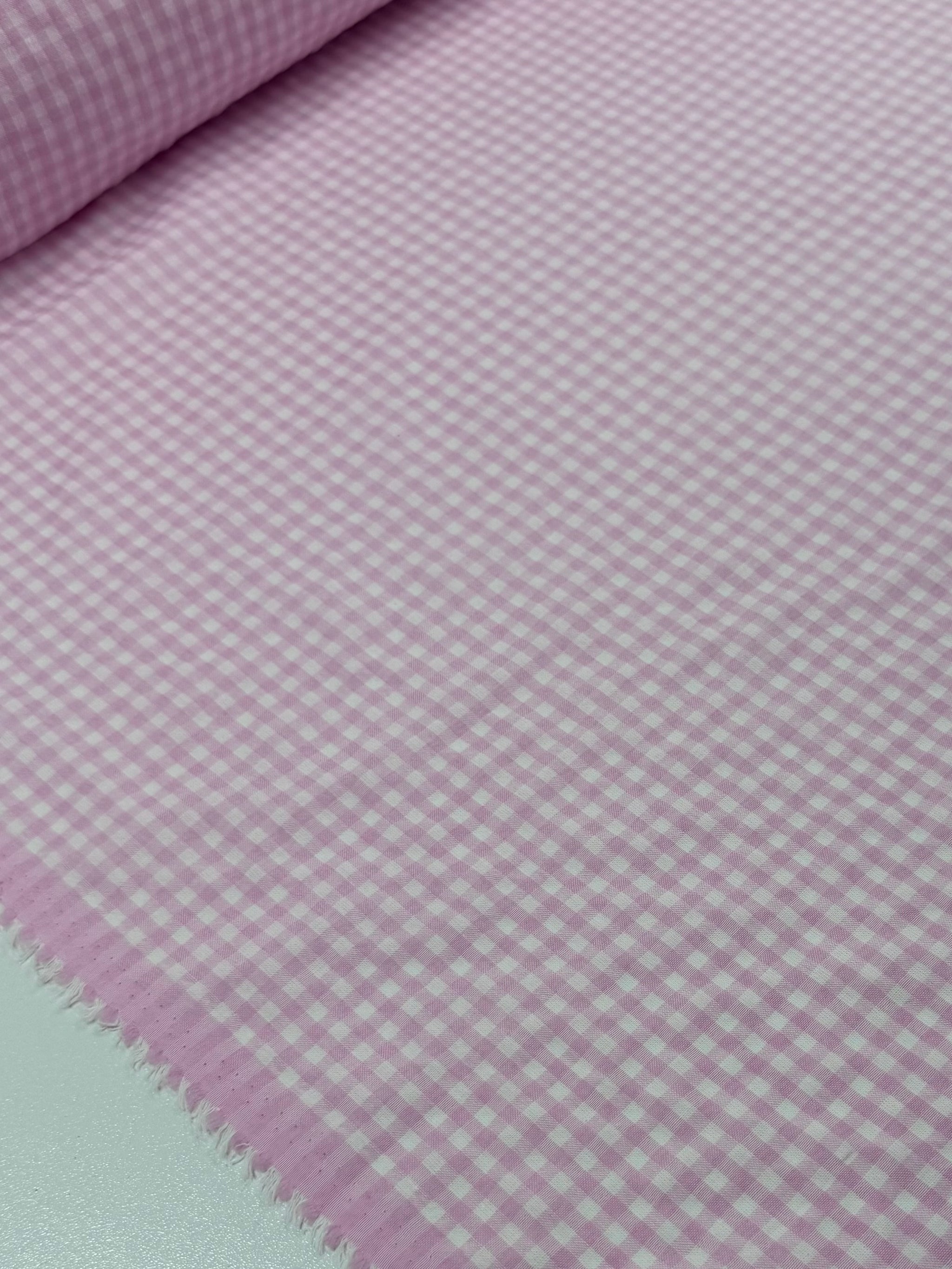 Linen Blend - Midi Pink & White - 145cm