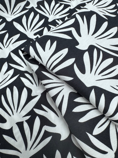 Printed Cotton - Black Palm - 150cm