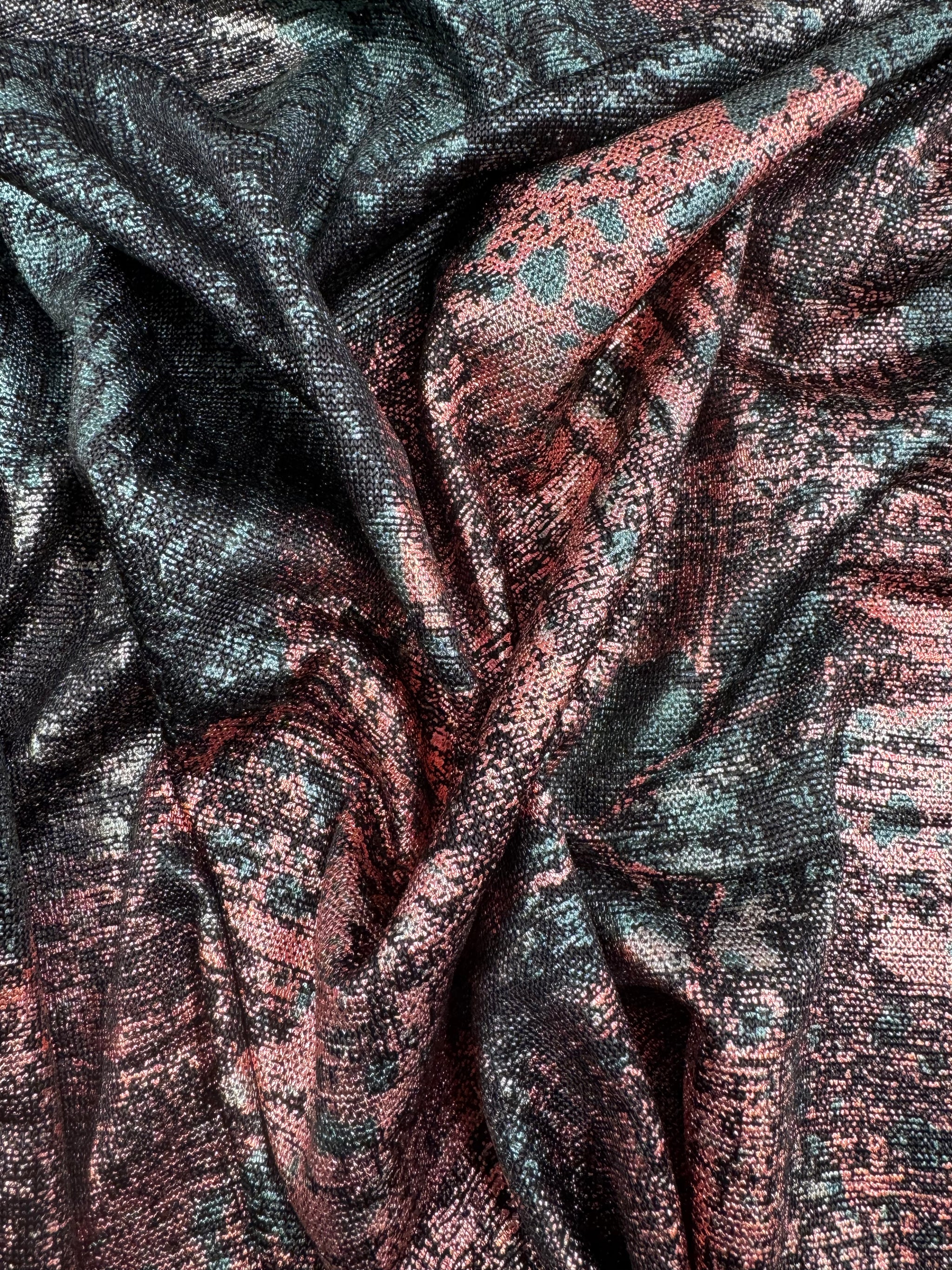 Metallic Knit Jersey - Molten Alloy - 140cm
