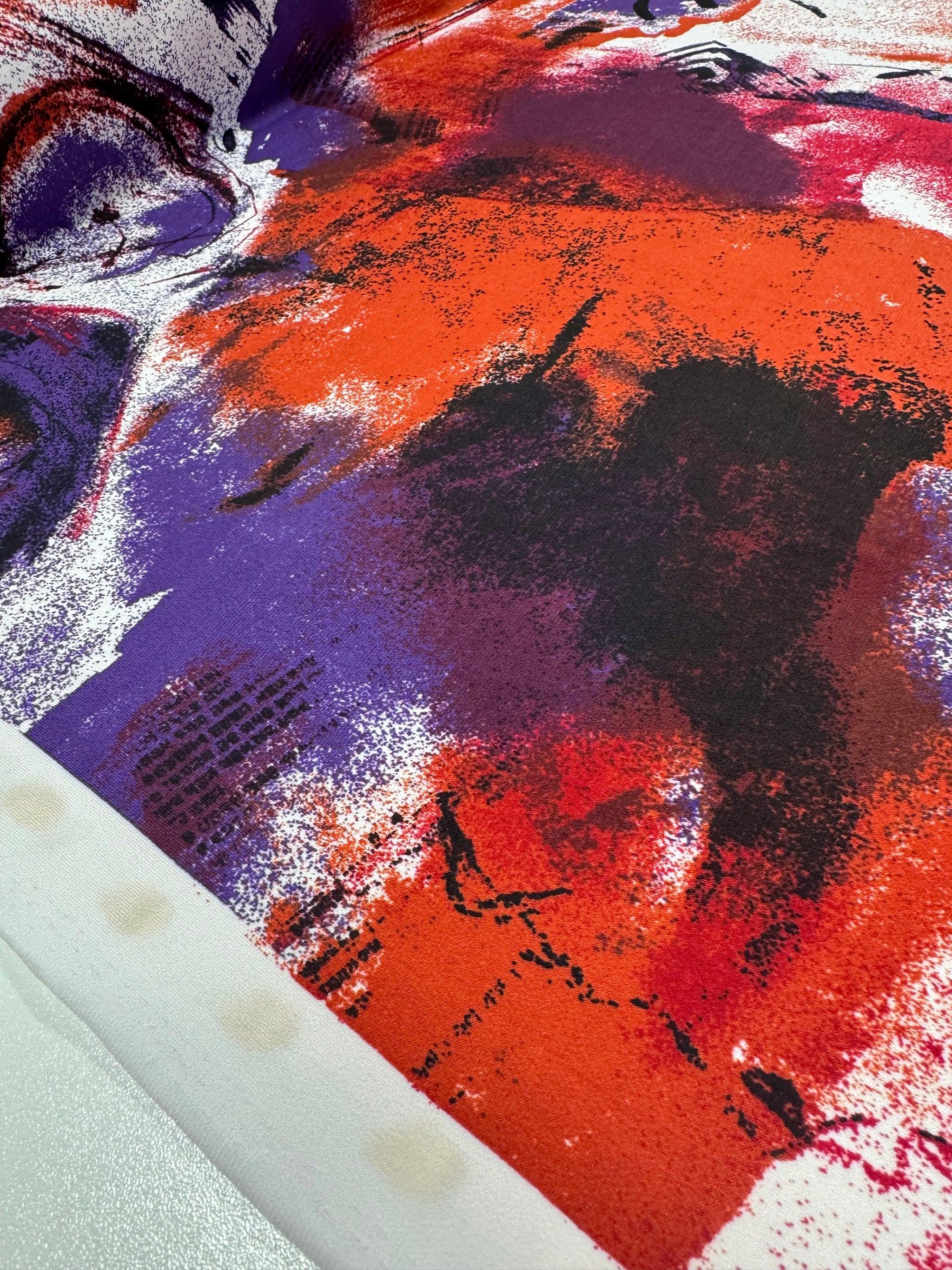 Designer Printed Lycra - Crimson Mist - 150cm