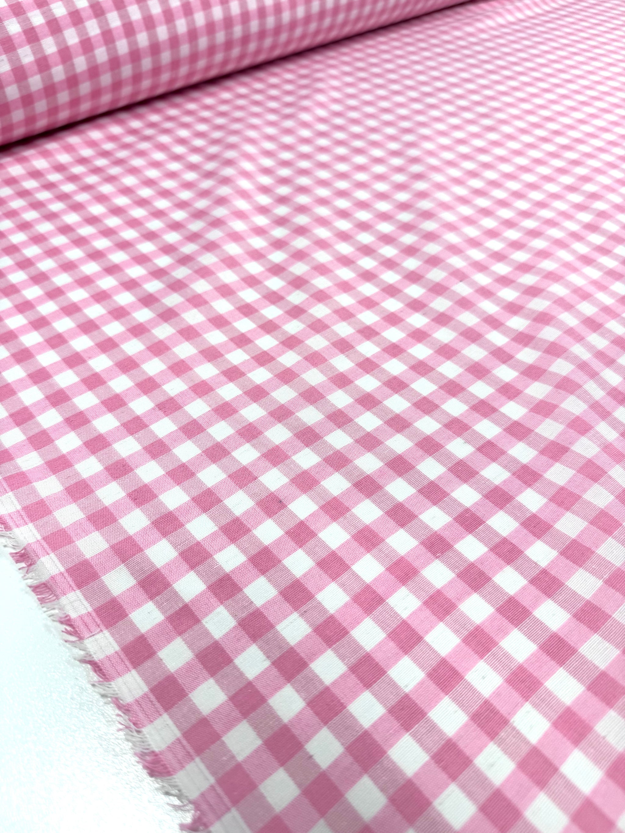 Linen Blend - Pink & White  - 150cm