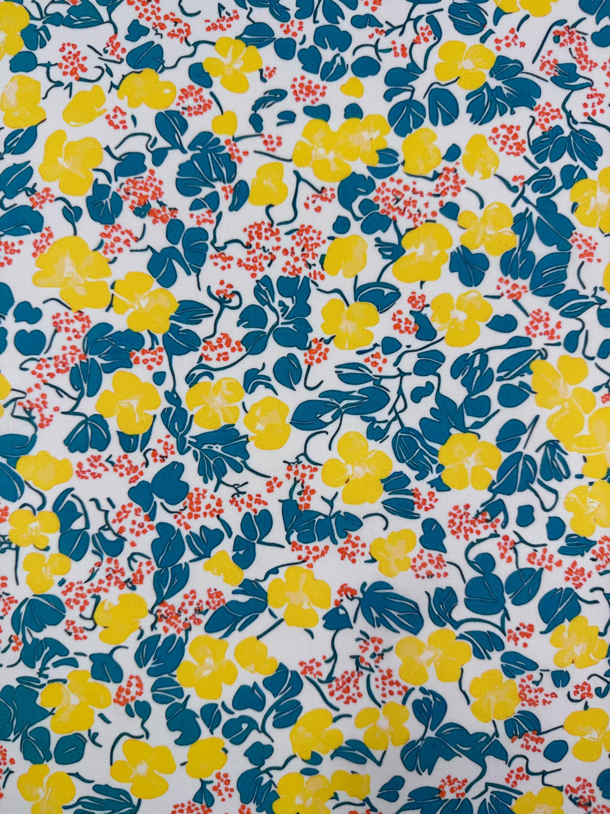 Cotton Voile - Blue Daisy - 145cm