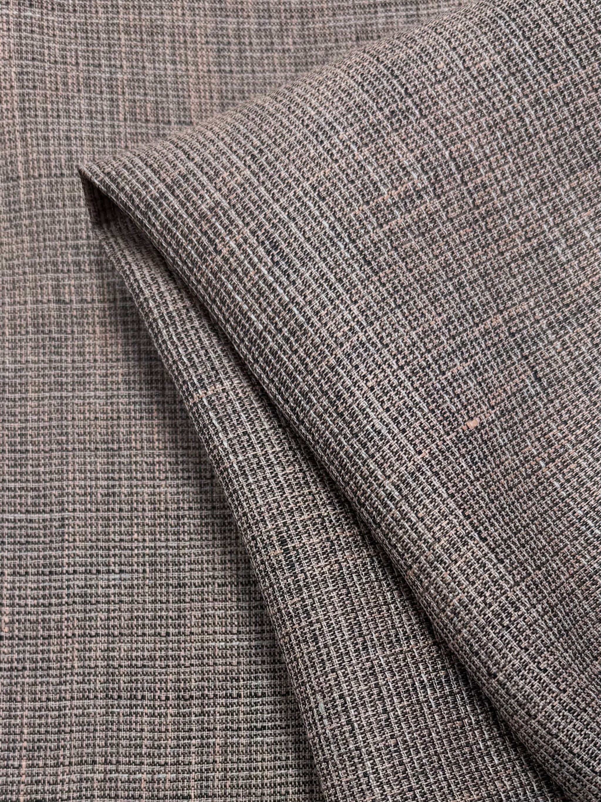 100% Pure Linen - Peach Bloom / Black - 145Cm