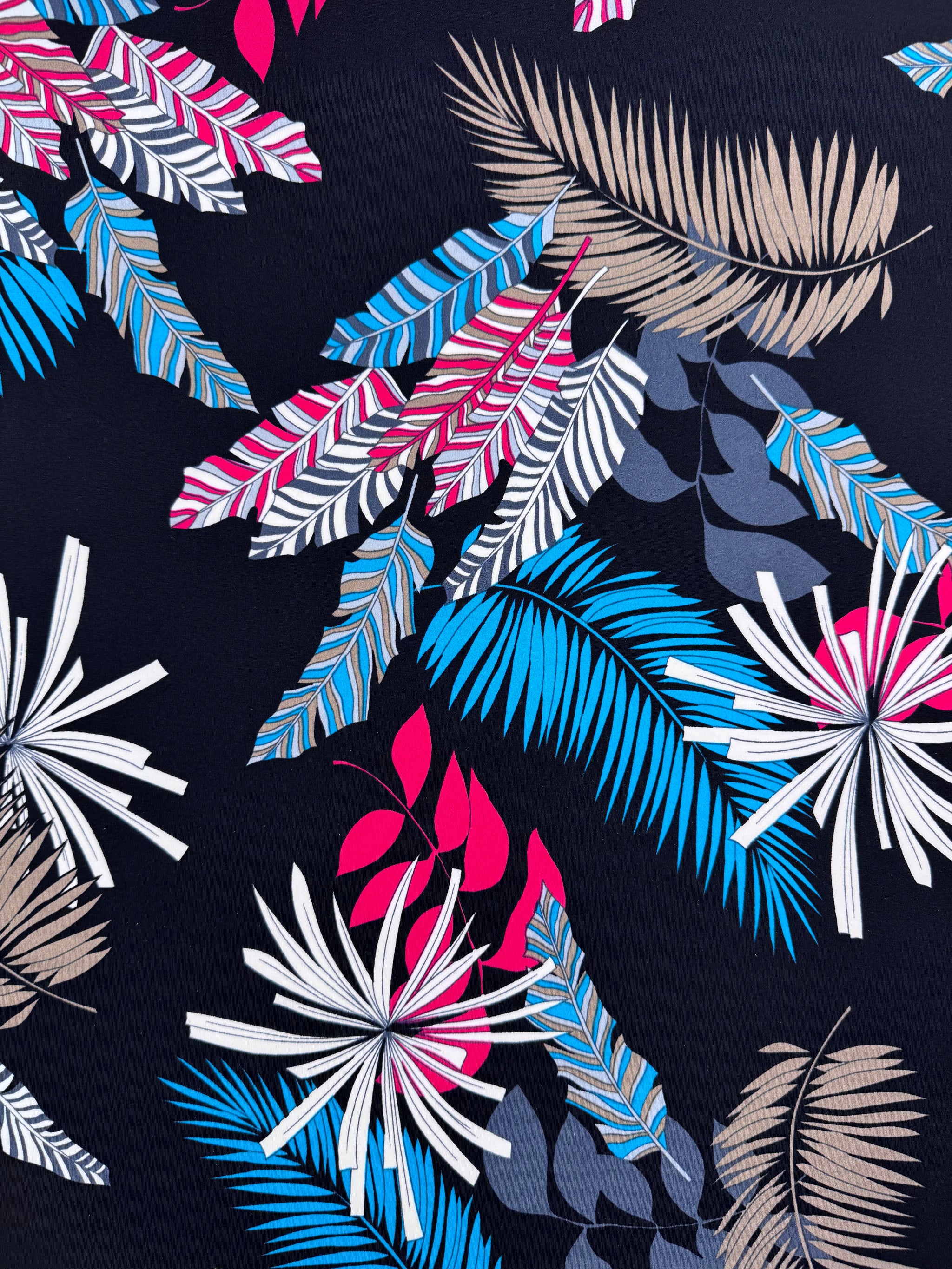 Designer Printed Lycra -  Teal Plume - 150cm