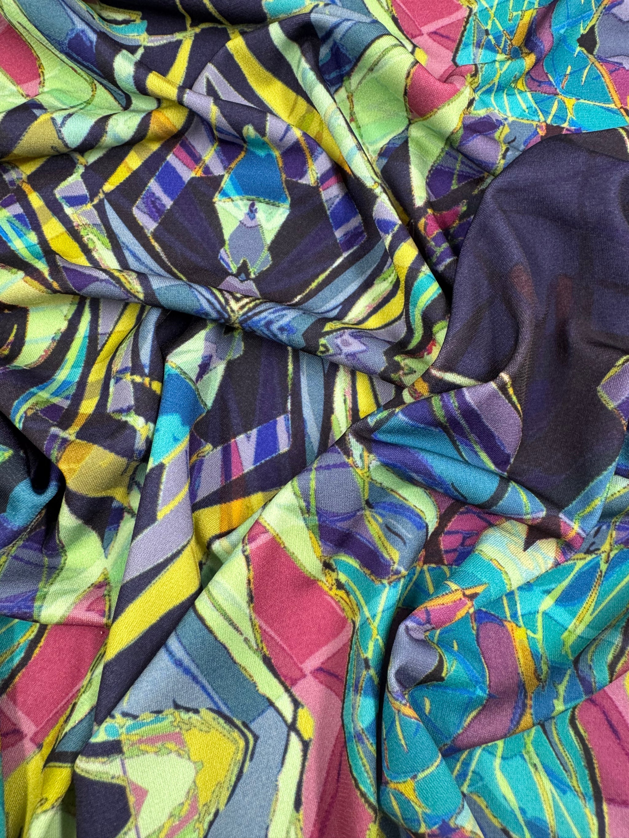 Designer Printed Lycra - Neon Prism - 150cm