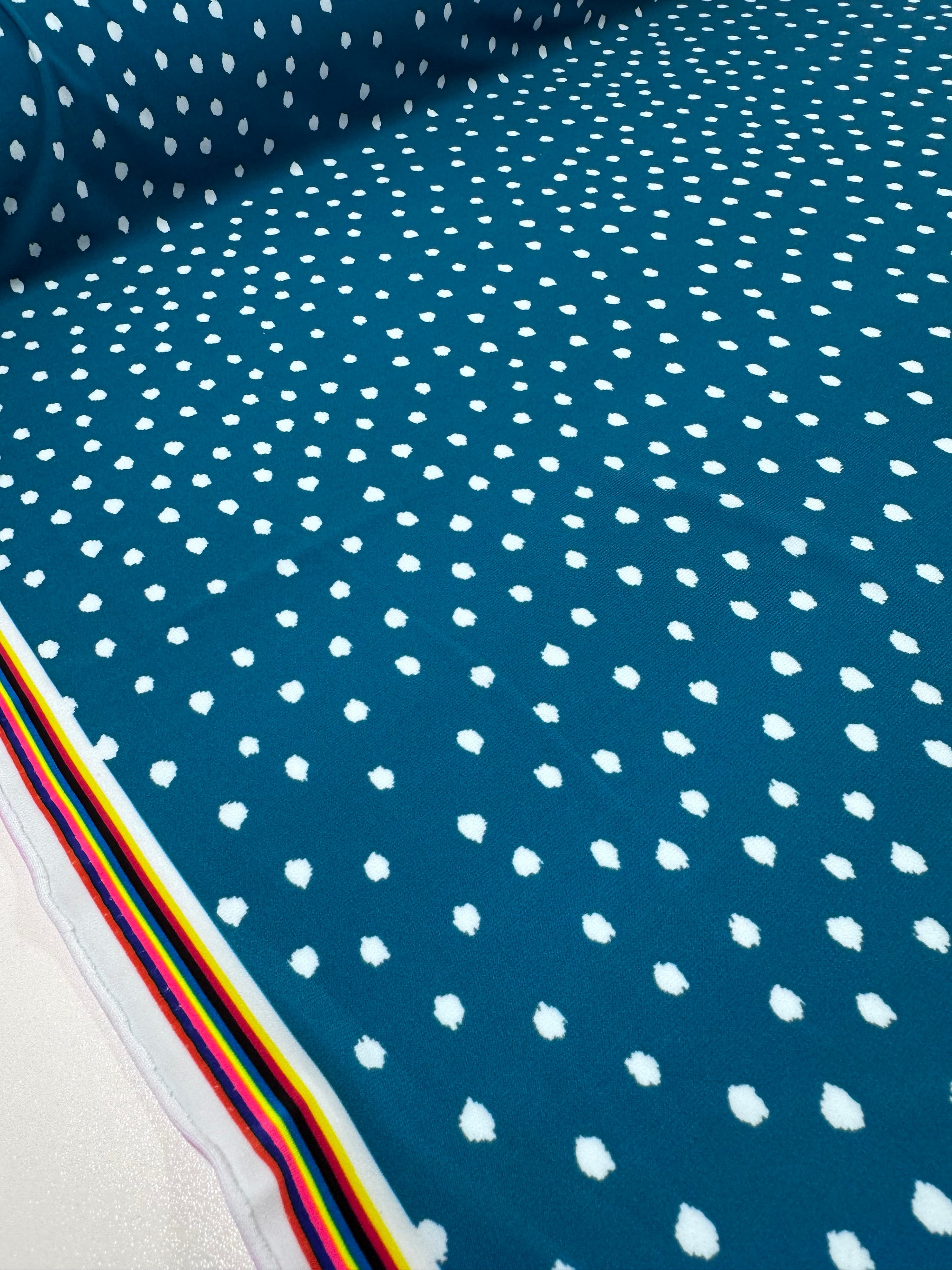 Designer Printed Lycra - Sky Polka - 150cm