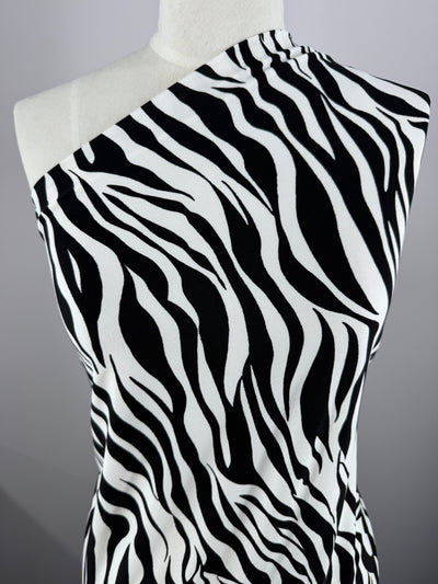 Designer Lycra - Midnight Zebra - 155cm