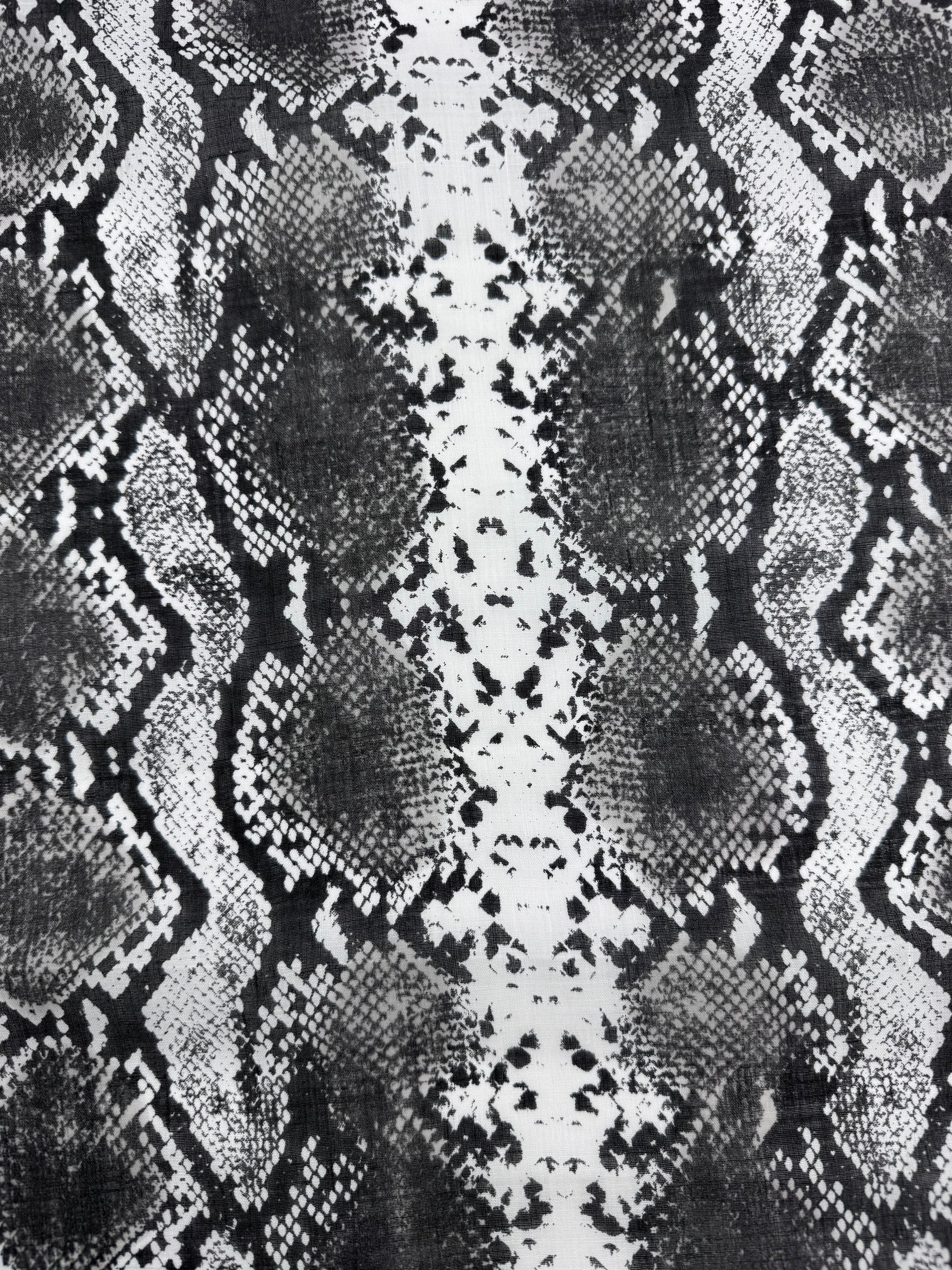 100% Pure Linen - Charcoal Cobra - 150Cm