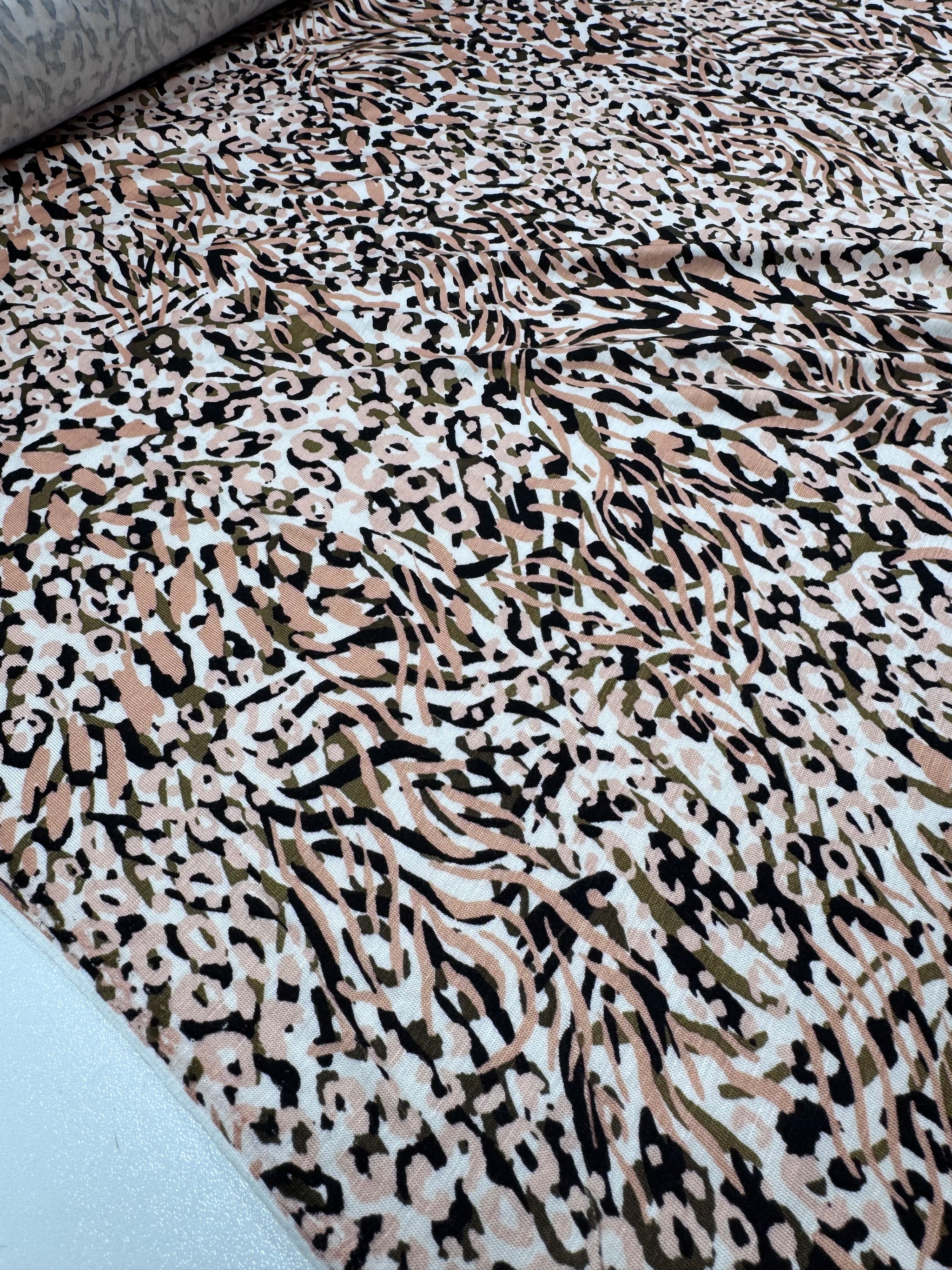 Printed Cotton Lycra - Blush Marble - 155cm