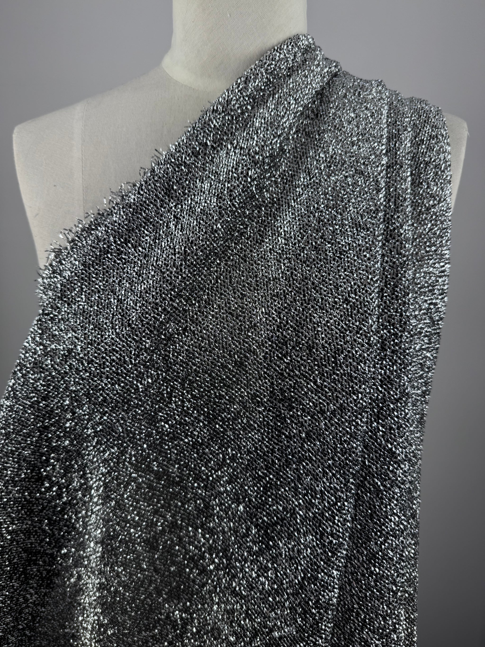 Lurex Stretch Knit - Grey - 155cm
