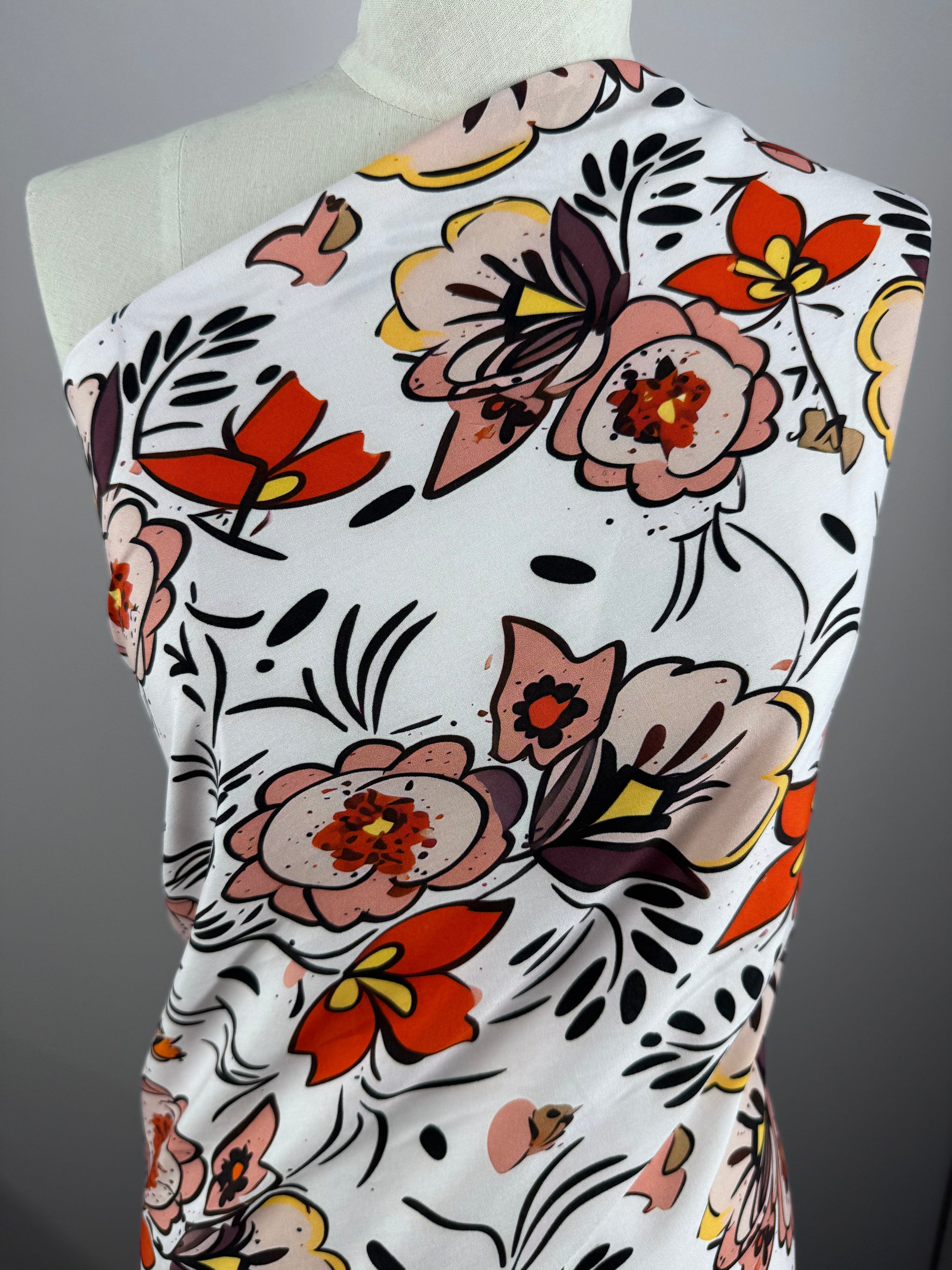 Designer Rayon - Meadow Sketch - 145cm