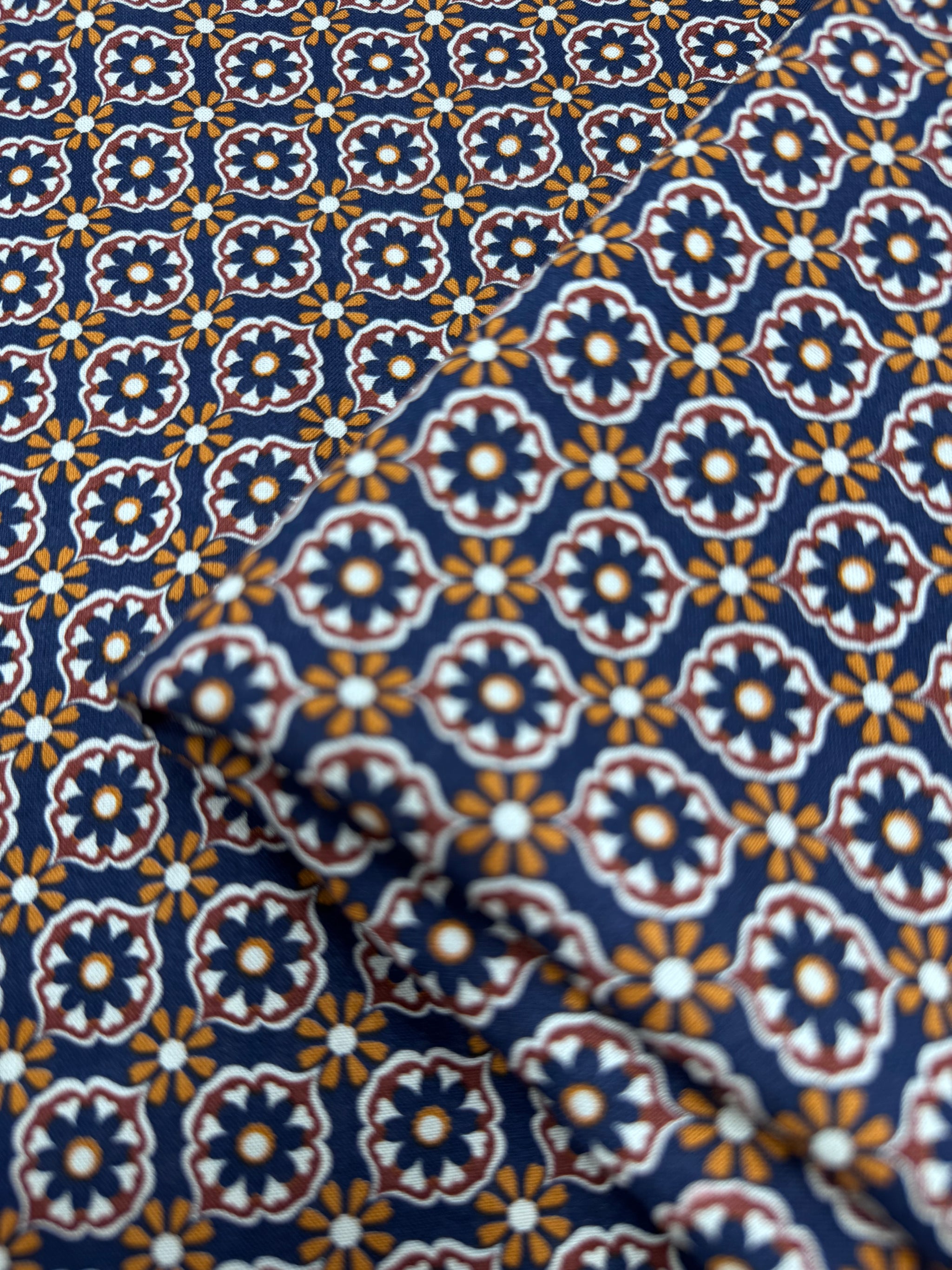 Mercerised Viscose  - Vintage Mosaic - 150cm