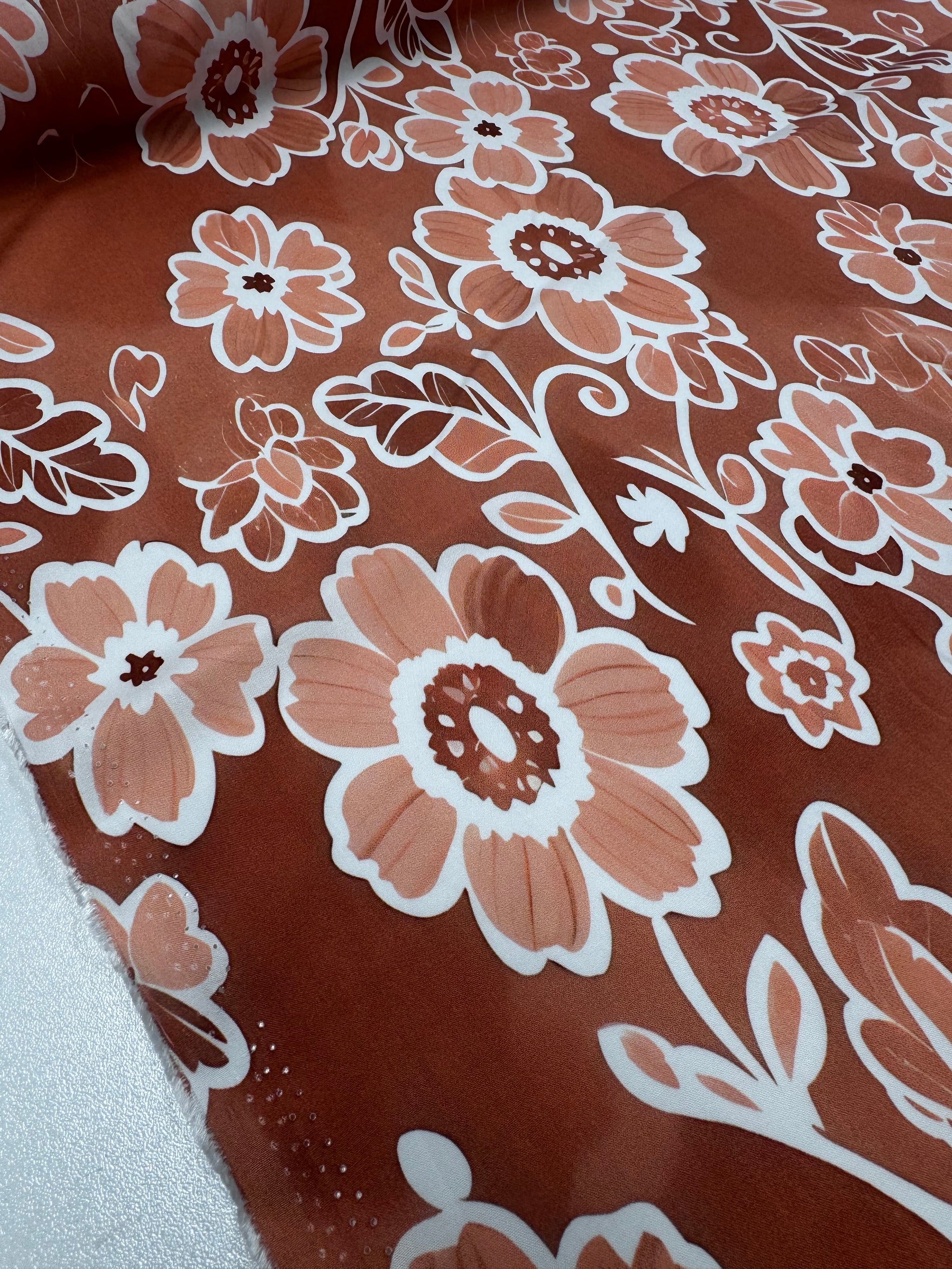 Designer Rayon - Coral Bloom - 145cm
