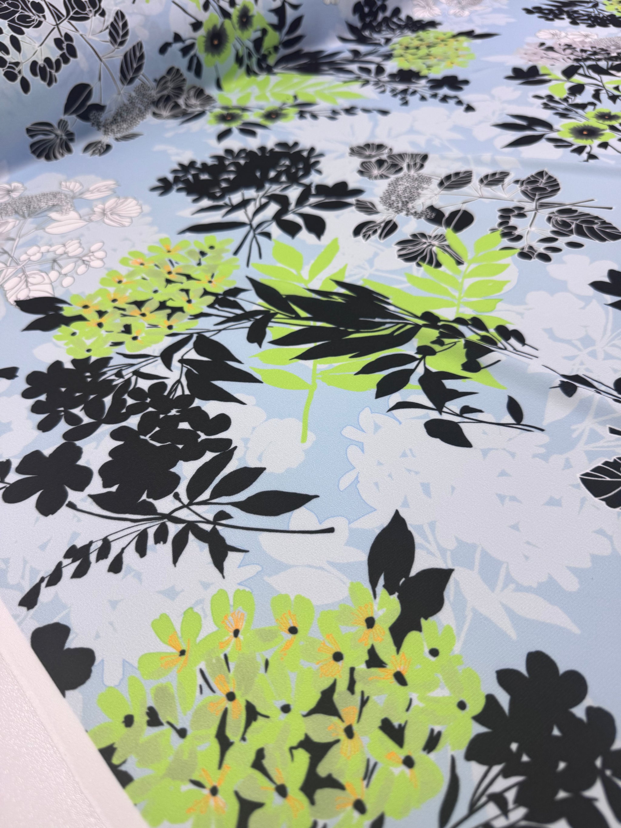 Designer Printed Lycra - Baroque Noir - 150cm