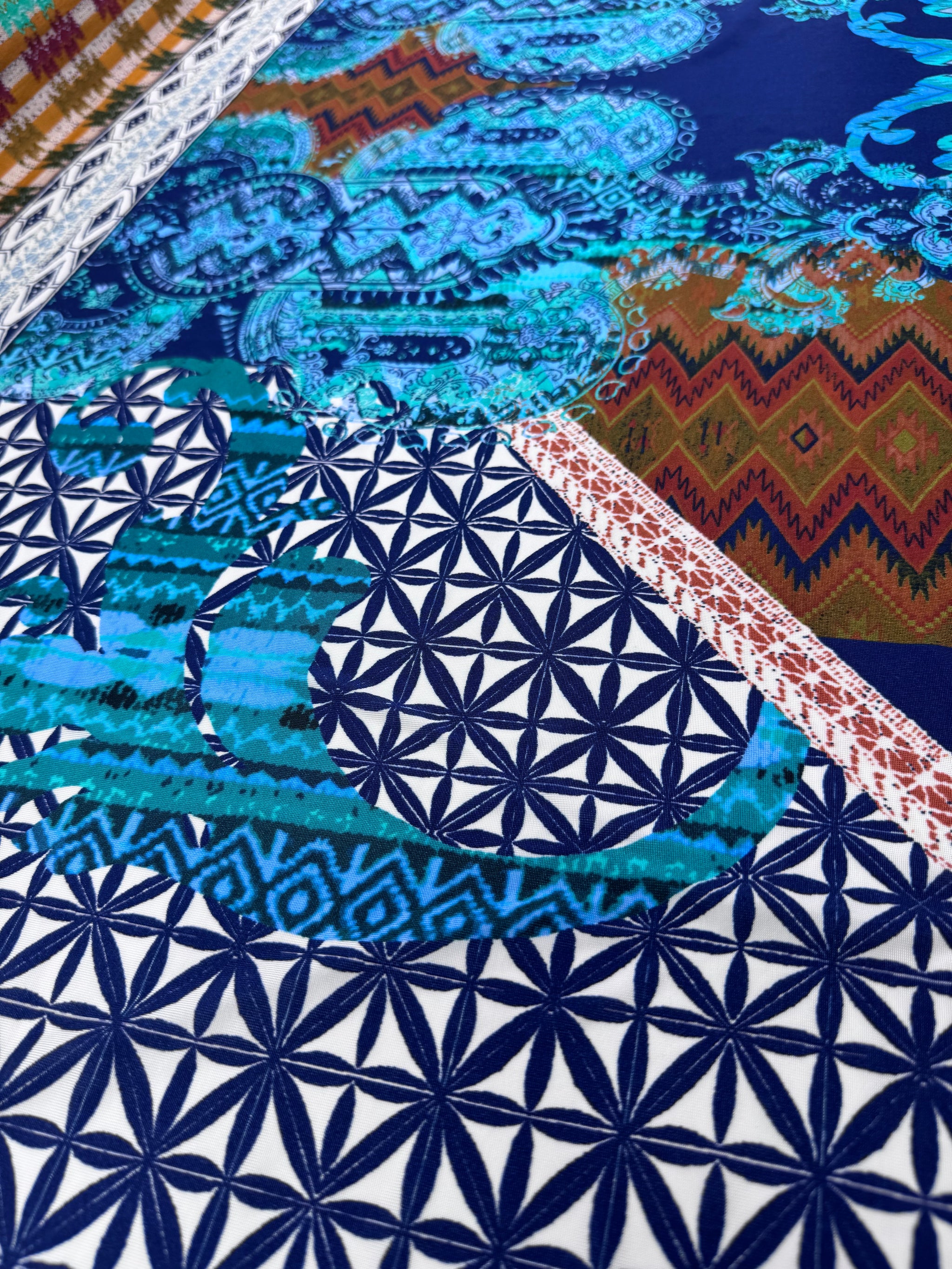 Viscose Knit - Geo Ikat - 140cm
