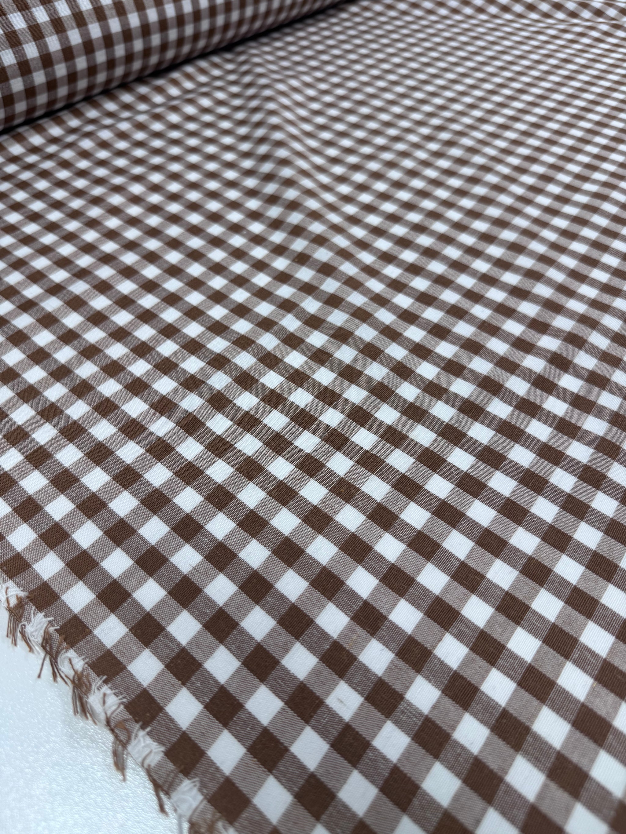 Linen Blend - Caramel Cafe & White  - 150cm
