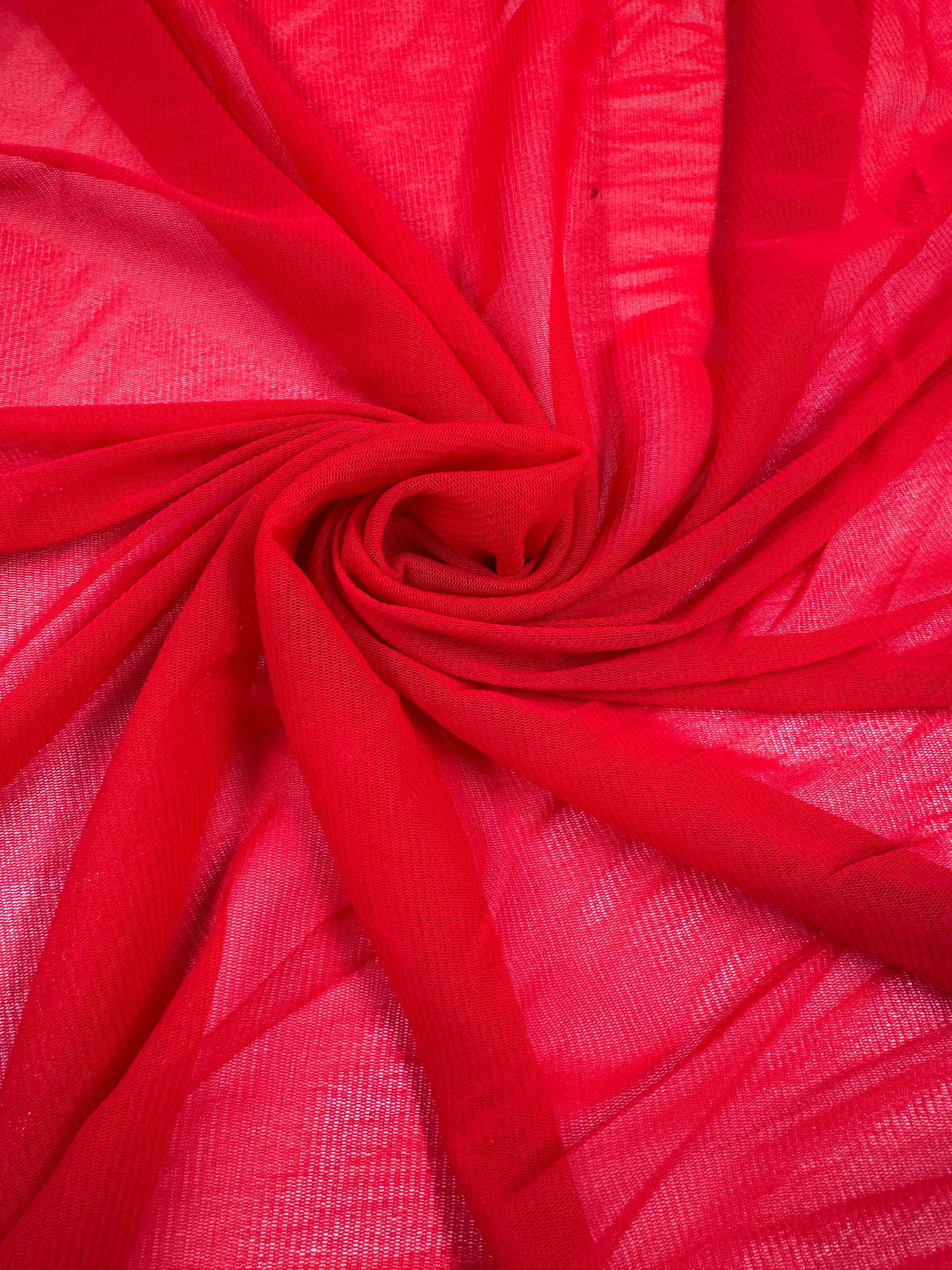 Plain Mesh - Red - 125cm