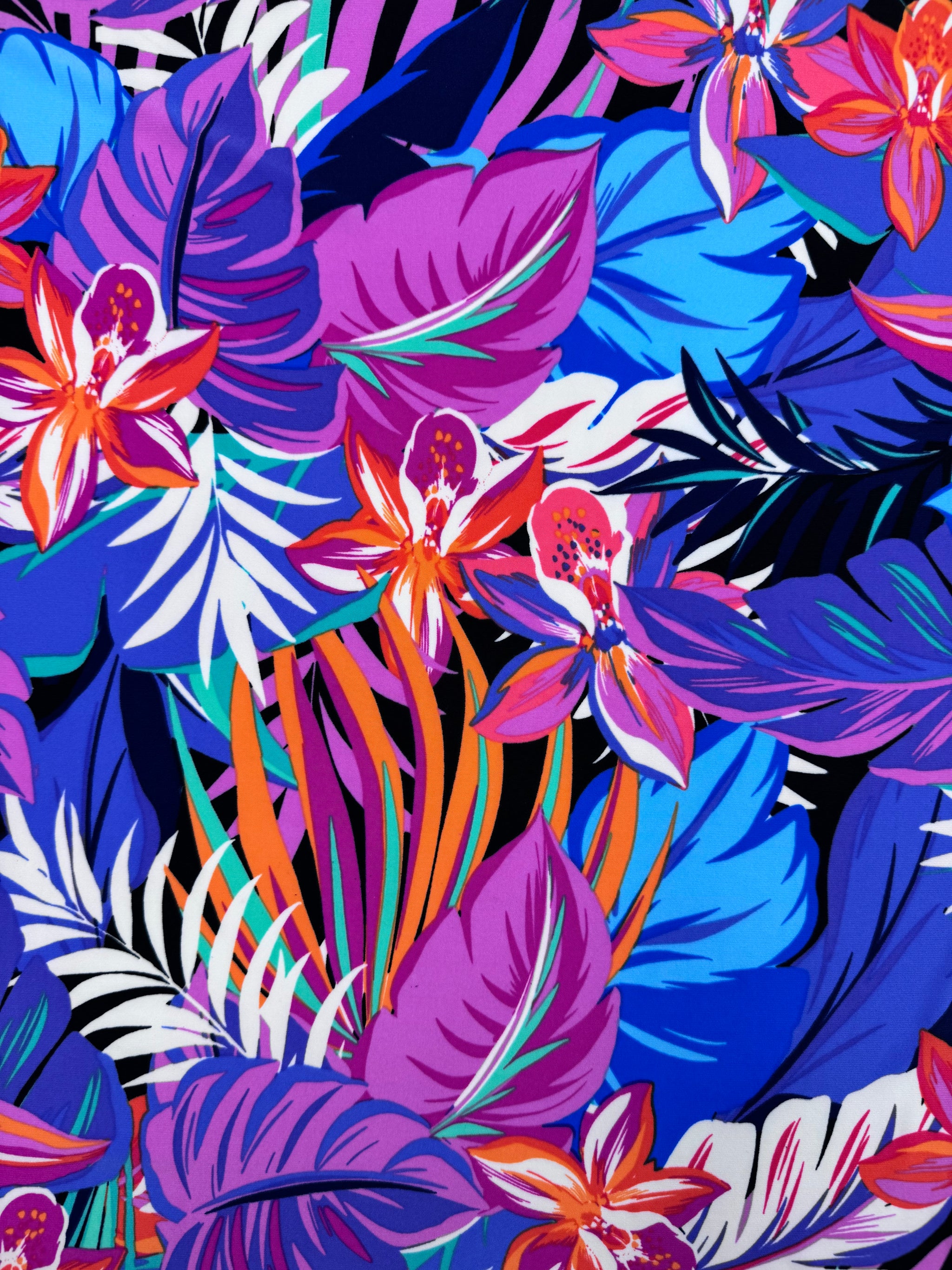 Designer Printed Lycra - Neon Tropical - 150cm
