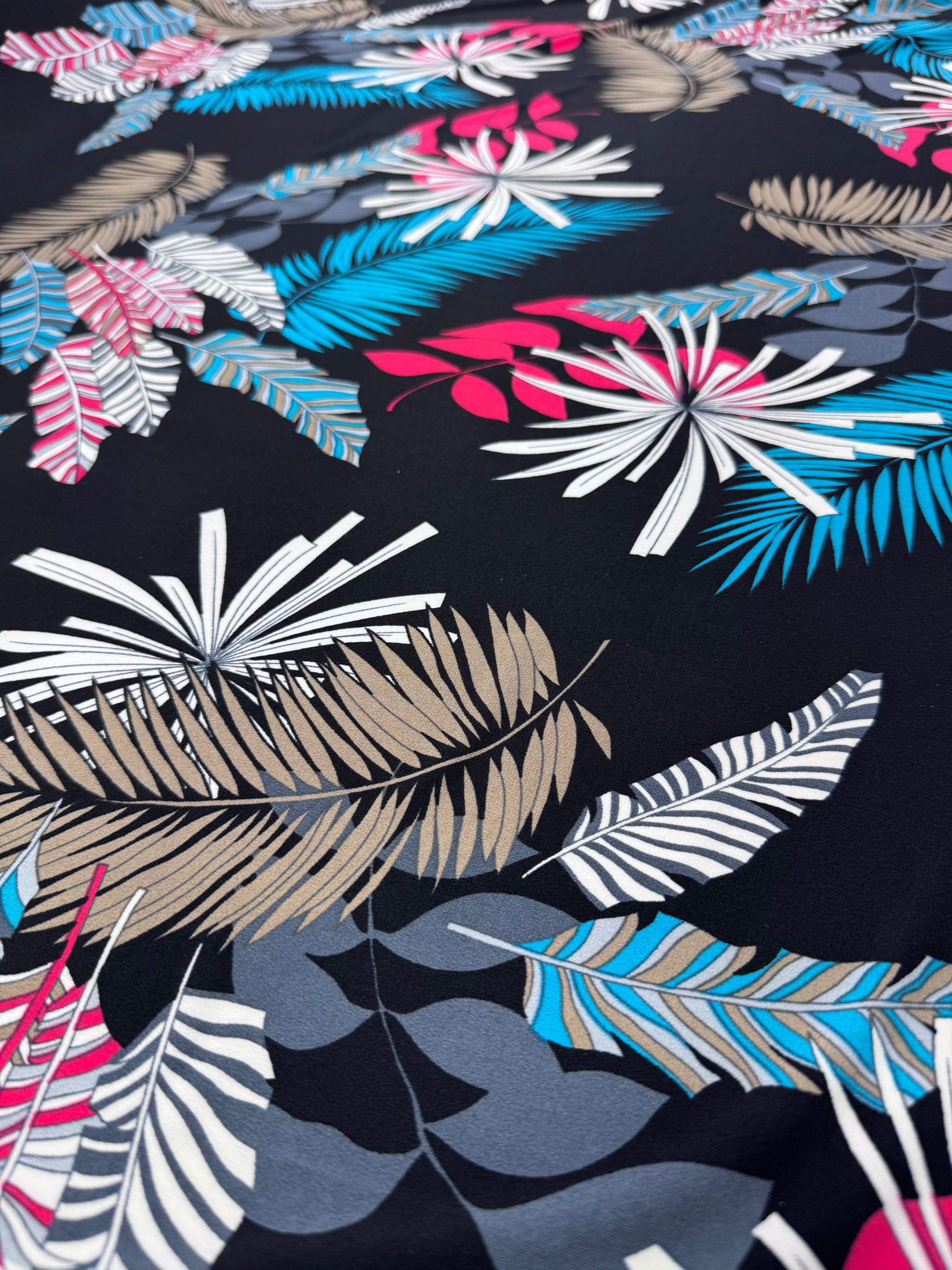 Designer Printed Lycra -  Teal Plume - 150cm