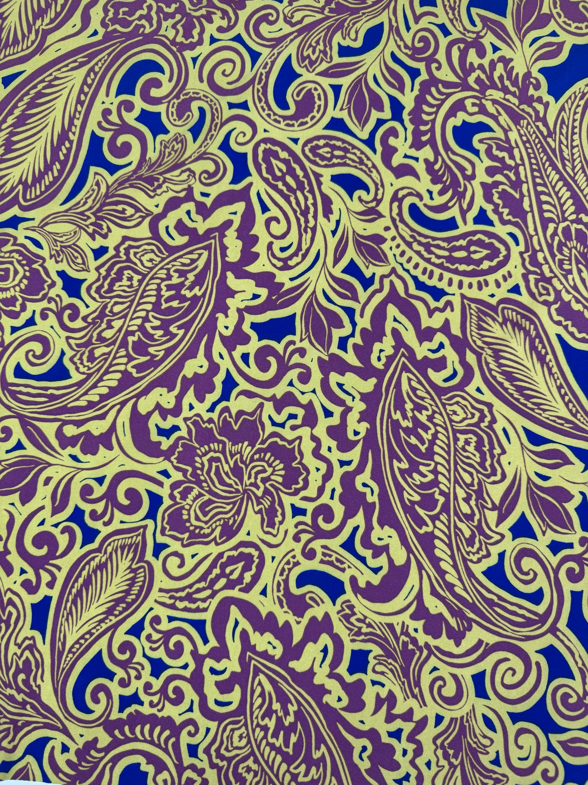 Printed Lycra - Ornate Olive - 142cm