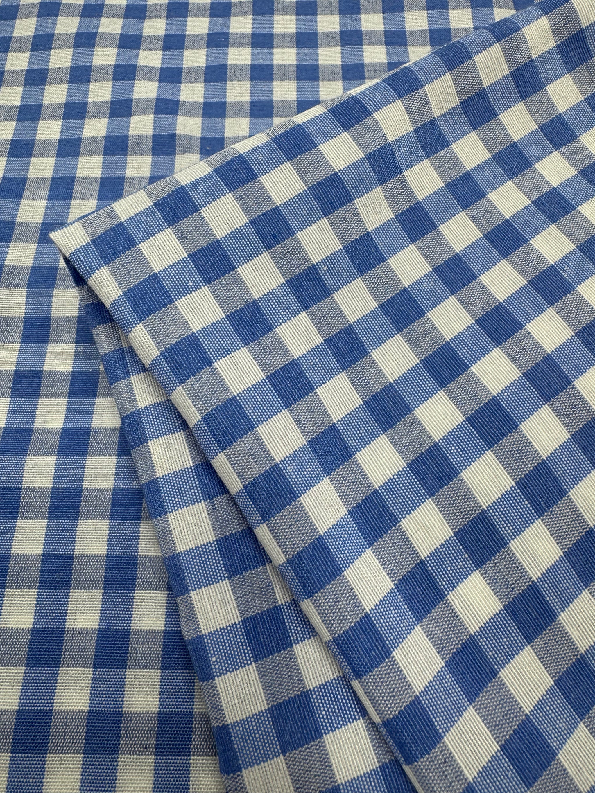 Linen Blend - Blue & White  - 145cm