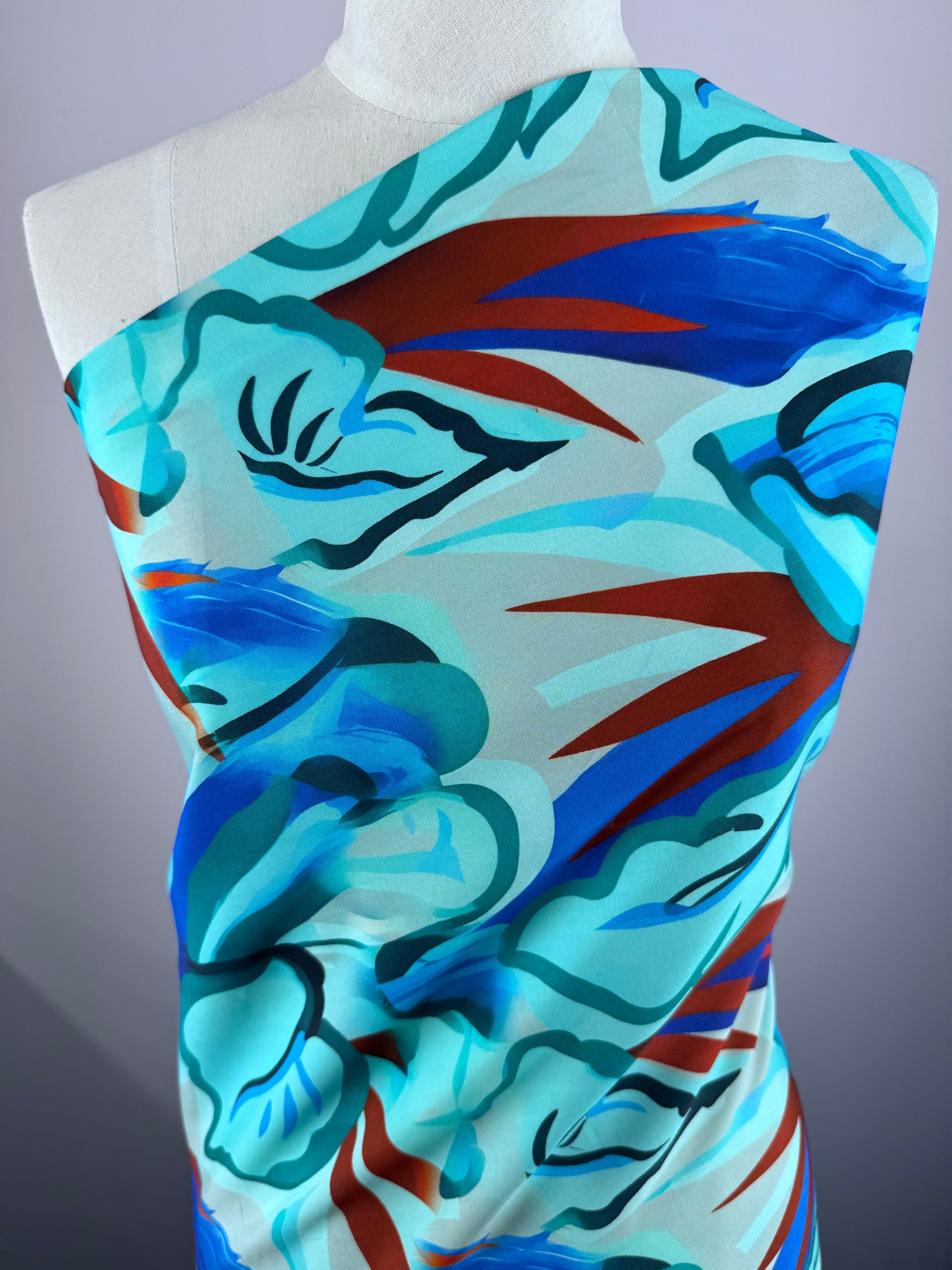 Designer Rayon - Aqua Current - 145cm