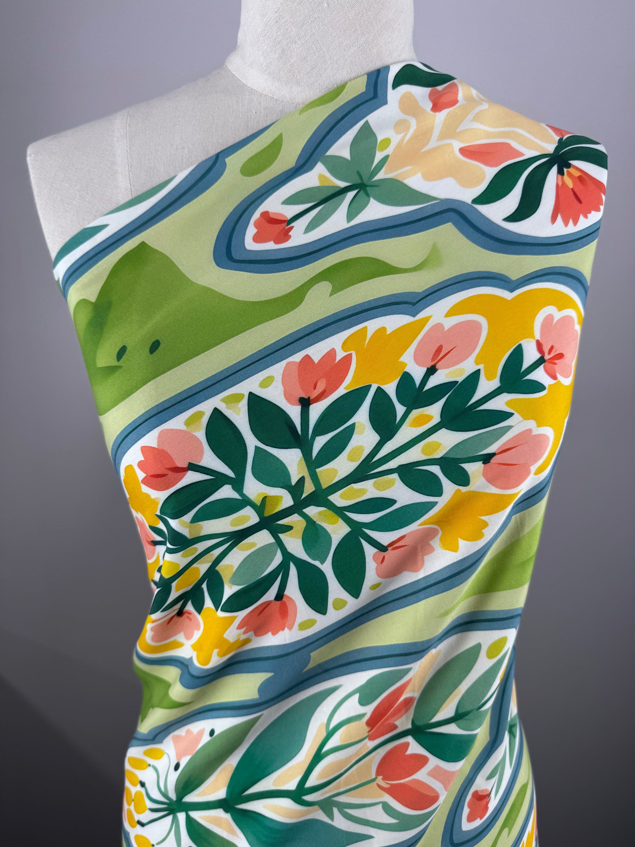 Designer Rayon - Boho Floral - 145cm