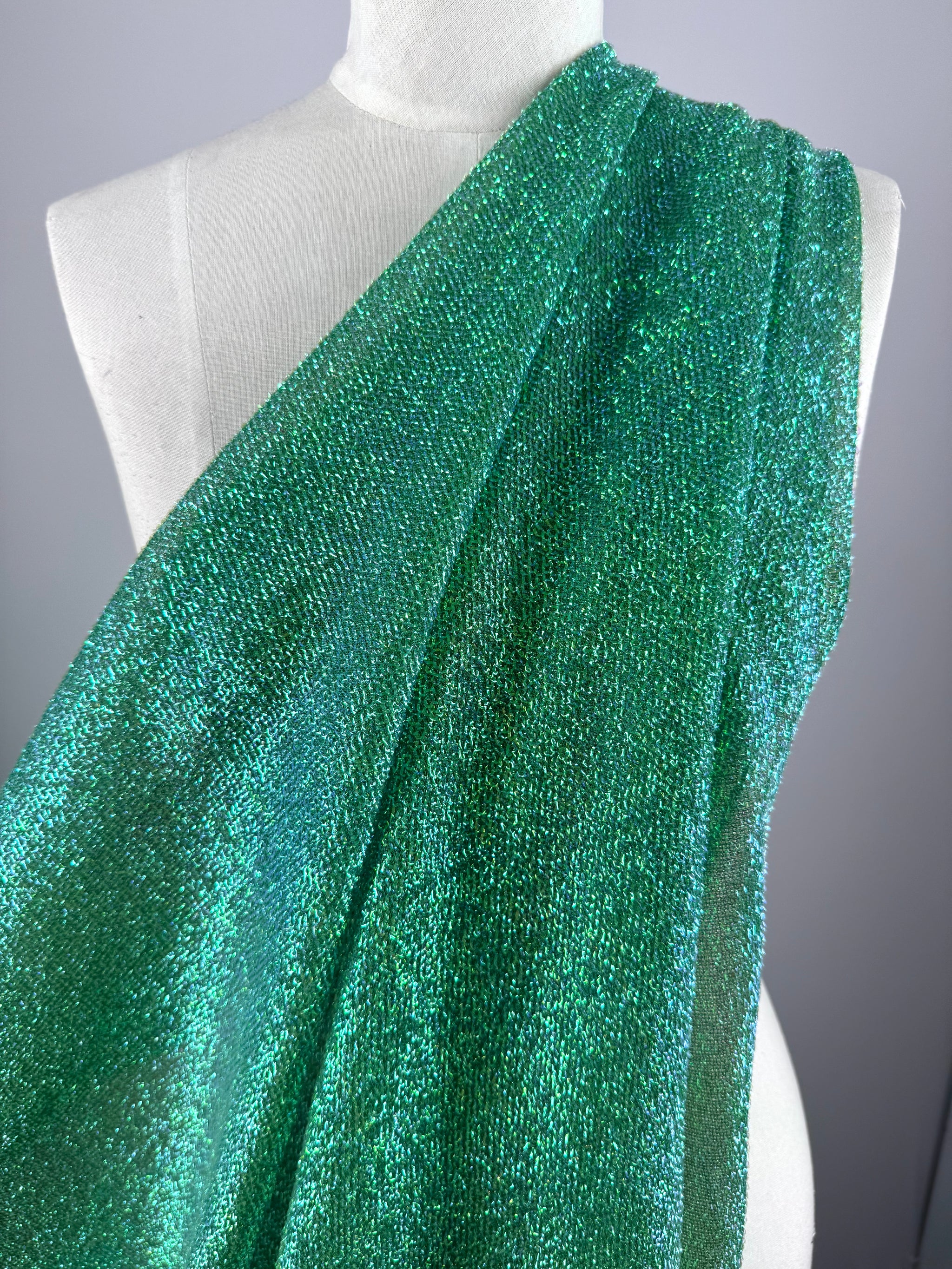 Lurex Stretch Knit - Emerald - 155cm