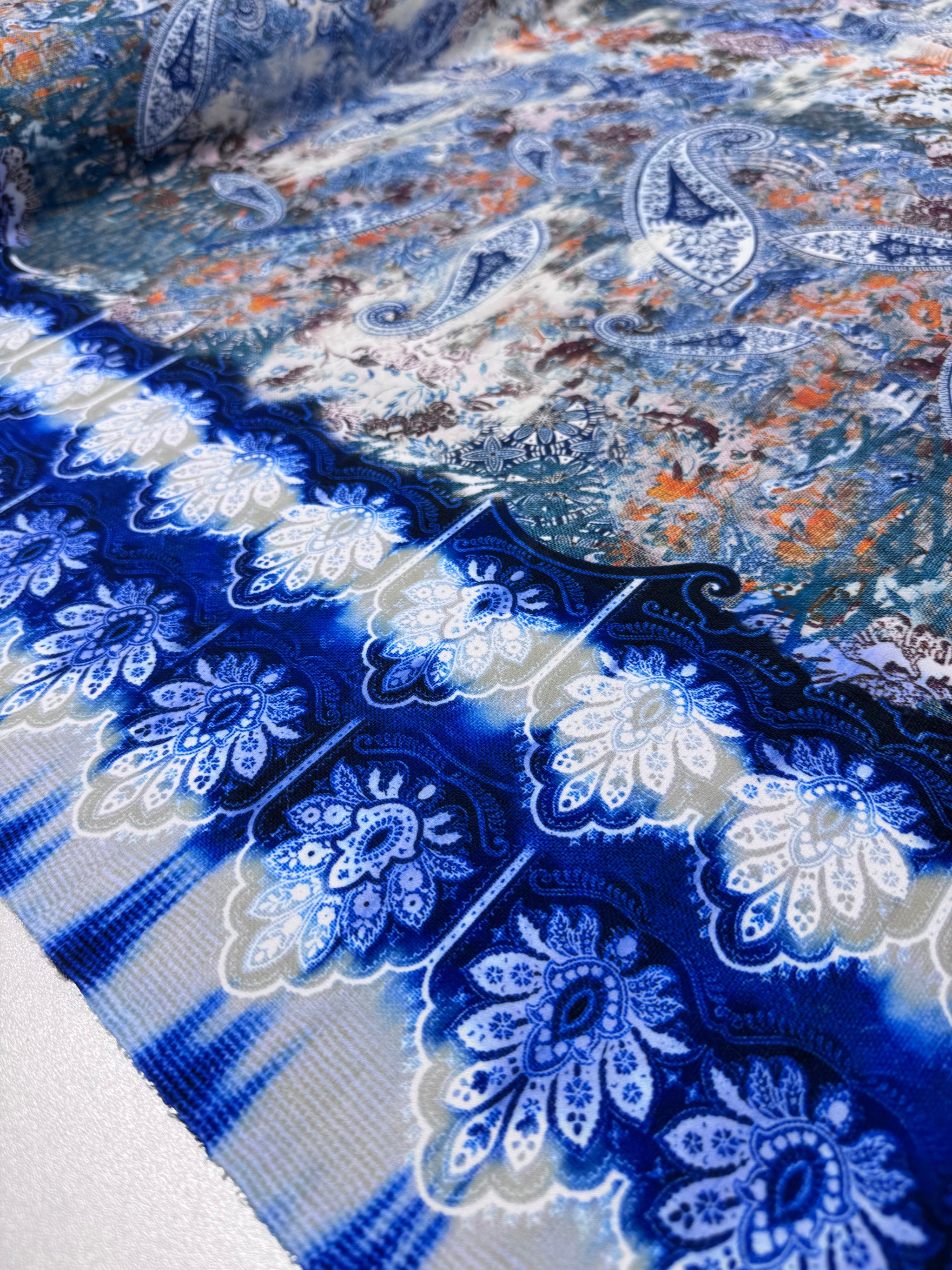 Designer Printed Lycra - Azure Tapestry - 145cm