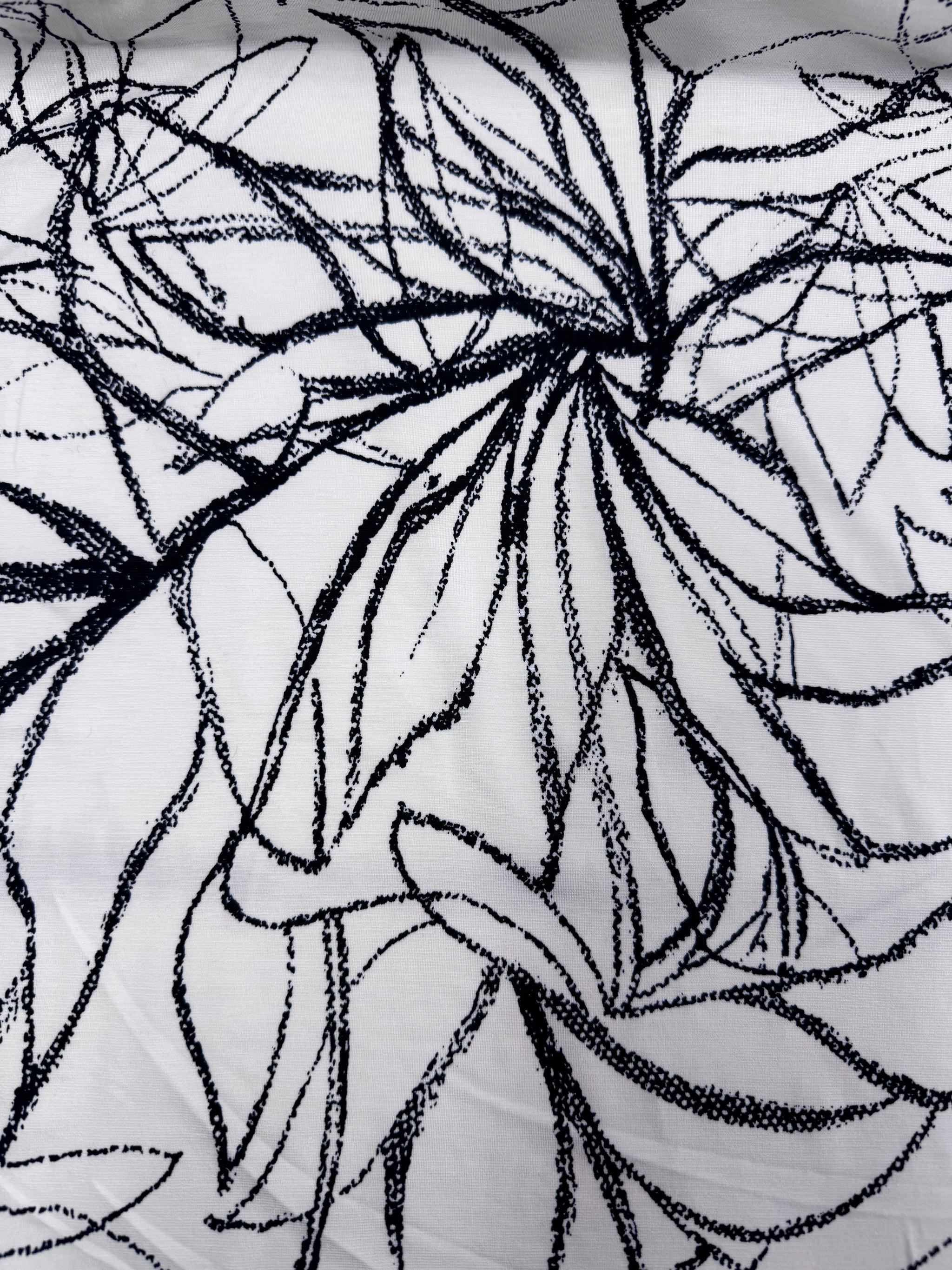 Designer Lycra - Botanical Line Art - 145cm
