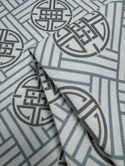 100% Pure Linen - Porcelain Grid - 152cm