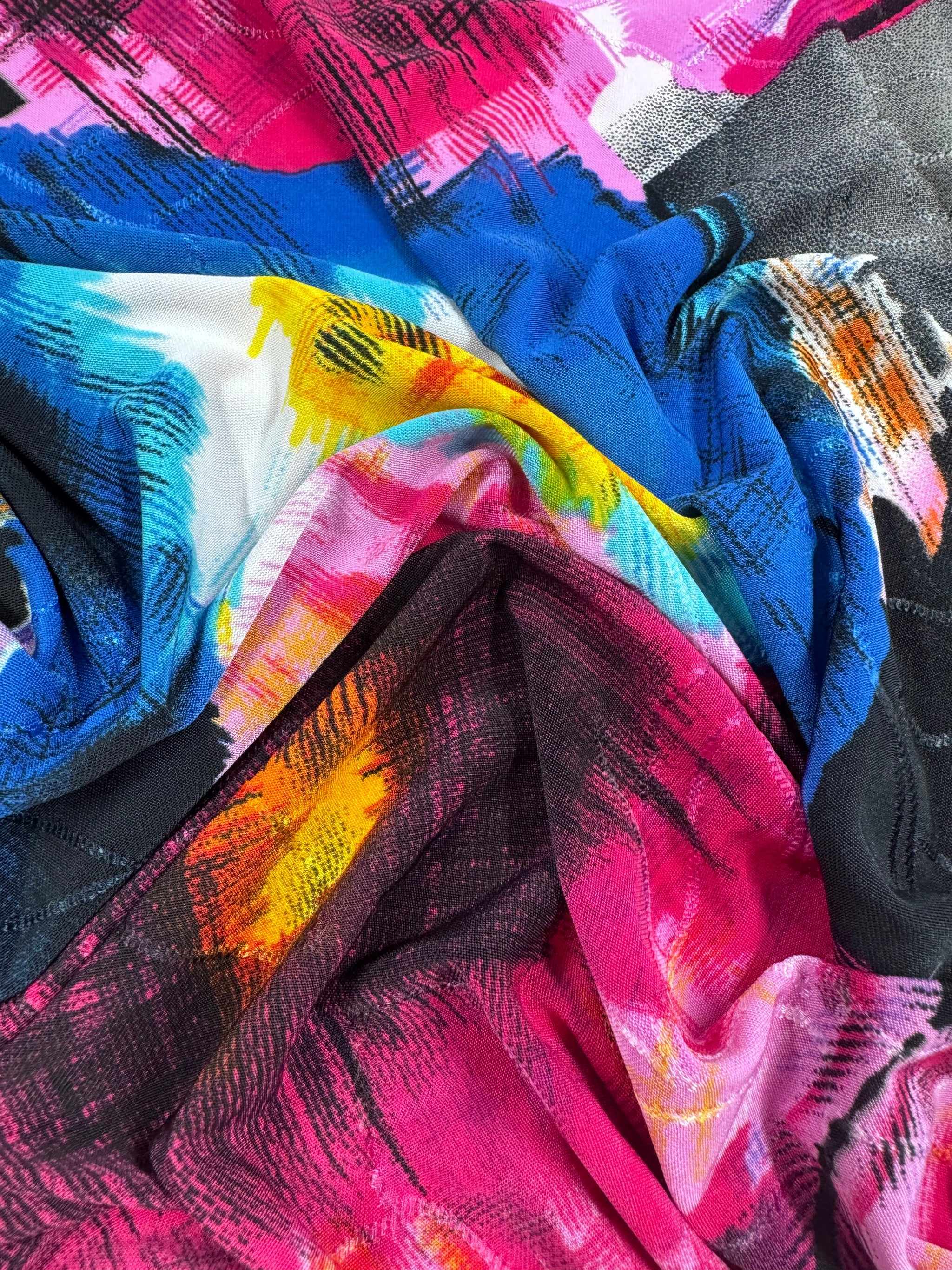 Designer Printed Lycra - Magenta Storm - 150cm