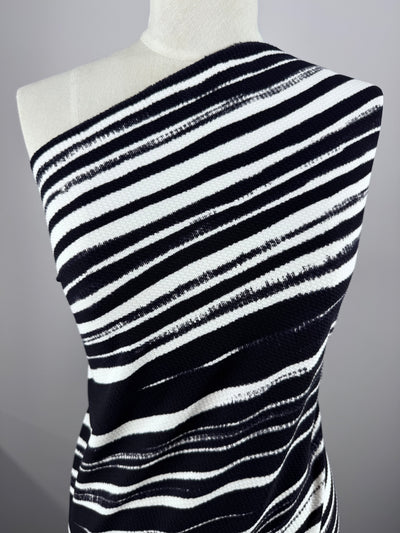 Calender Knit - Ink Stripe - 145cm