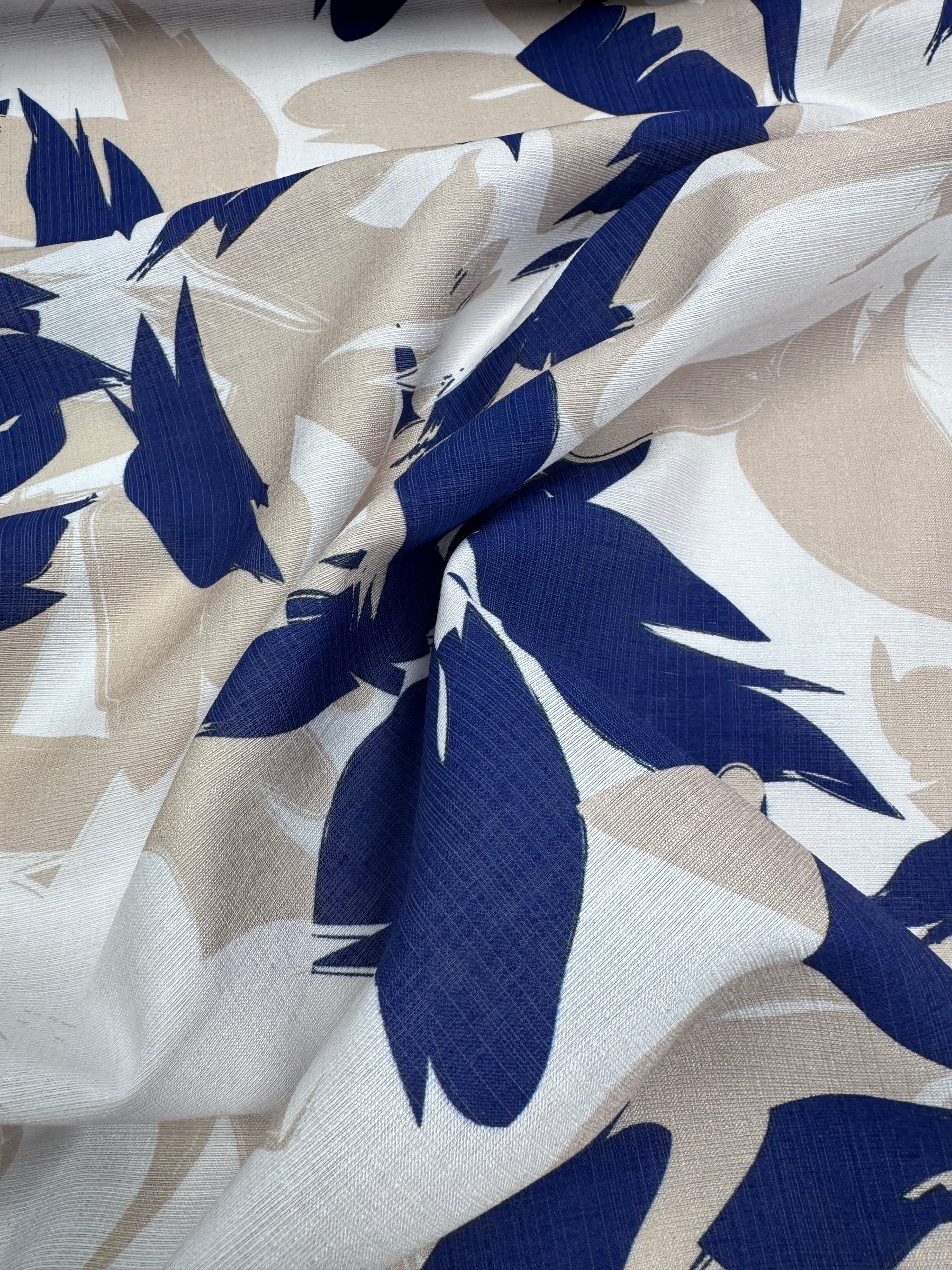 Linen Blend - Navy Bay - 152cm