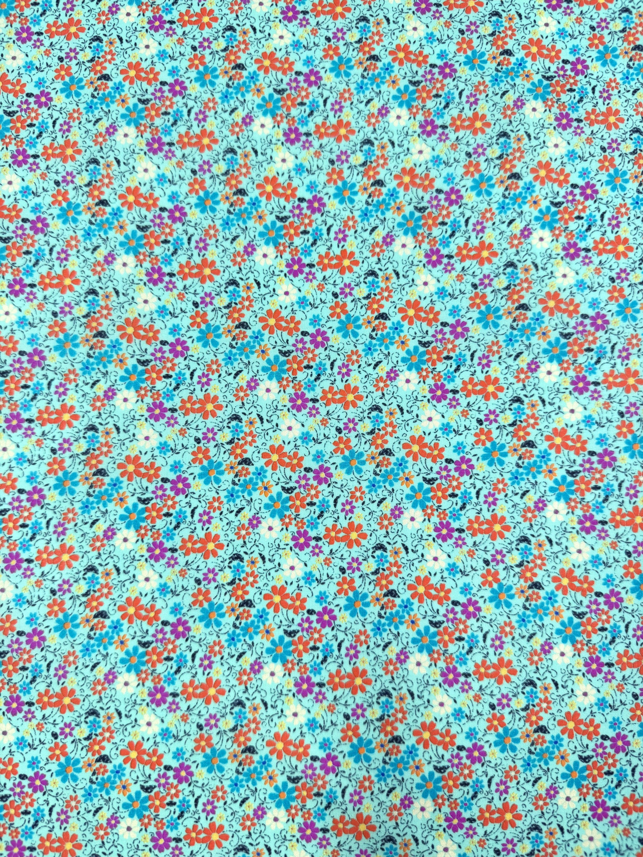Cotton Voile - Mint Meadow - 145cm