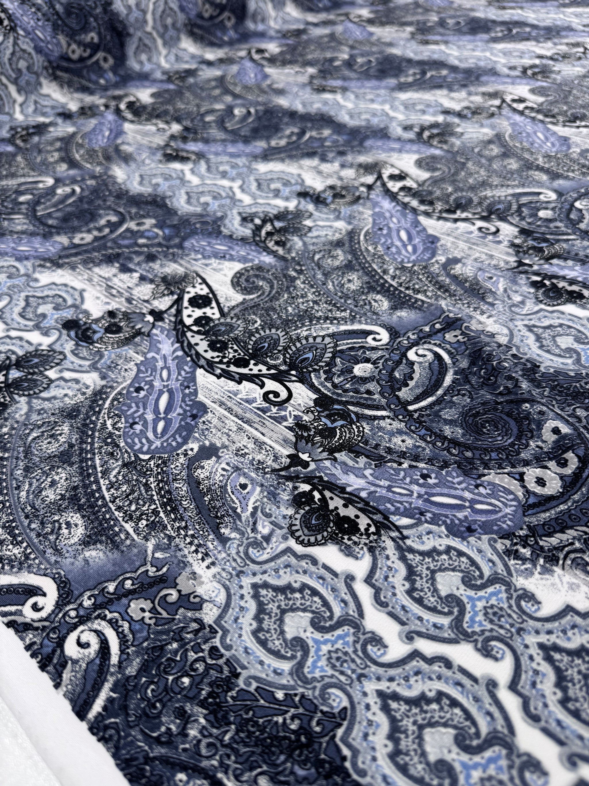 Printed Lycra - Midnight Paisley - 150cm