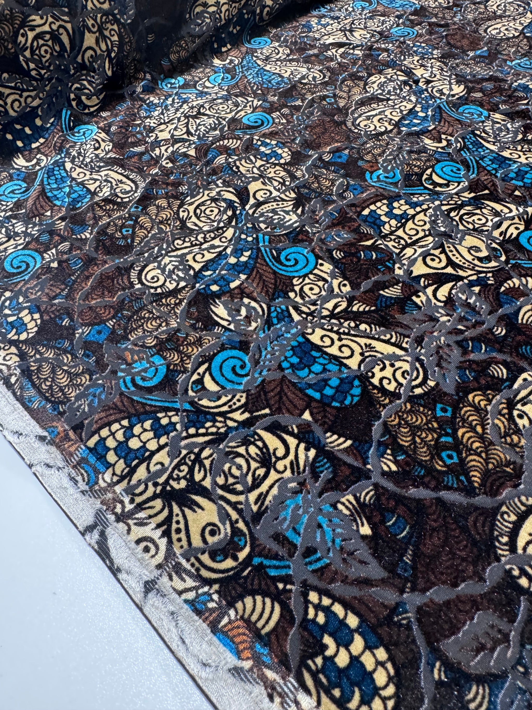 Stretch Velour - Golden Baroque - 150cm