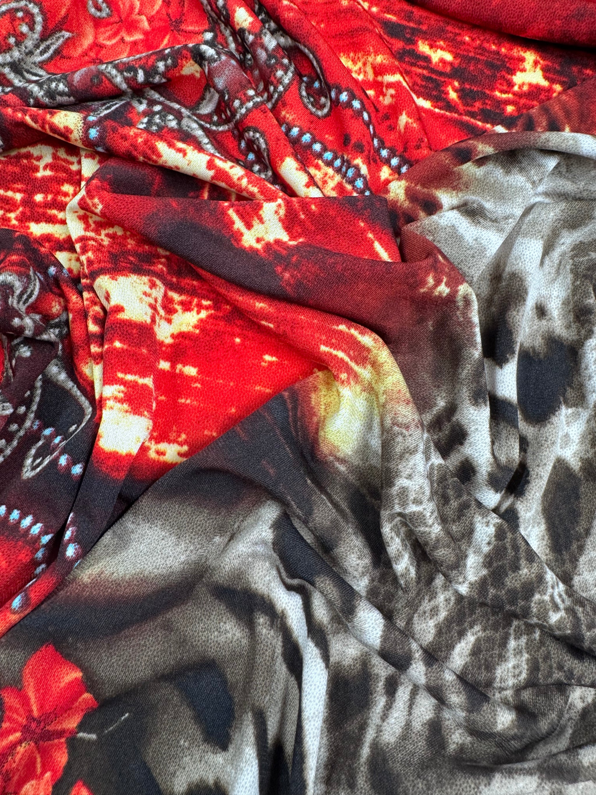 Designer Printed Lycra - Ruby Chain - 150cm