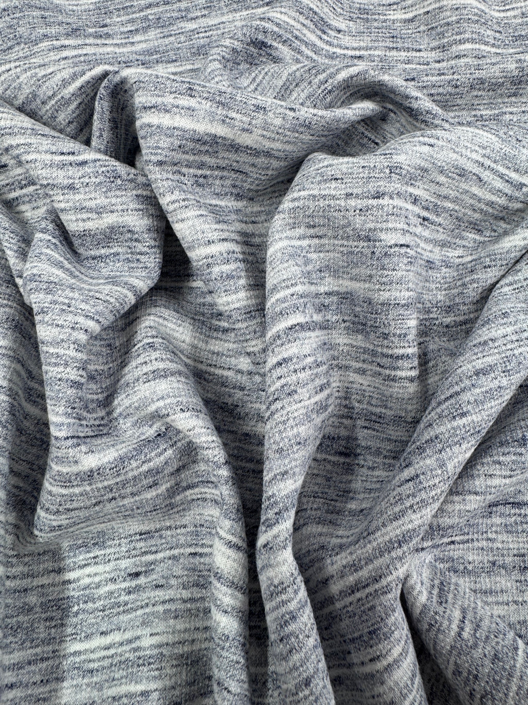 Unbrushed Fleece - Grey/ Navy - 170cm