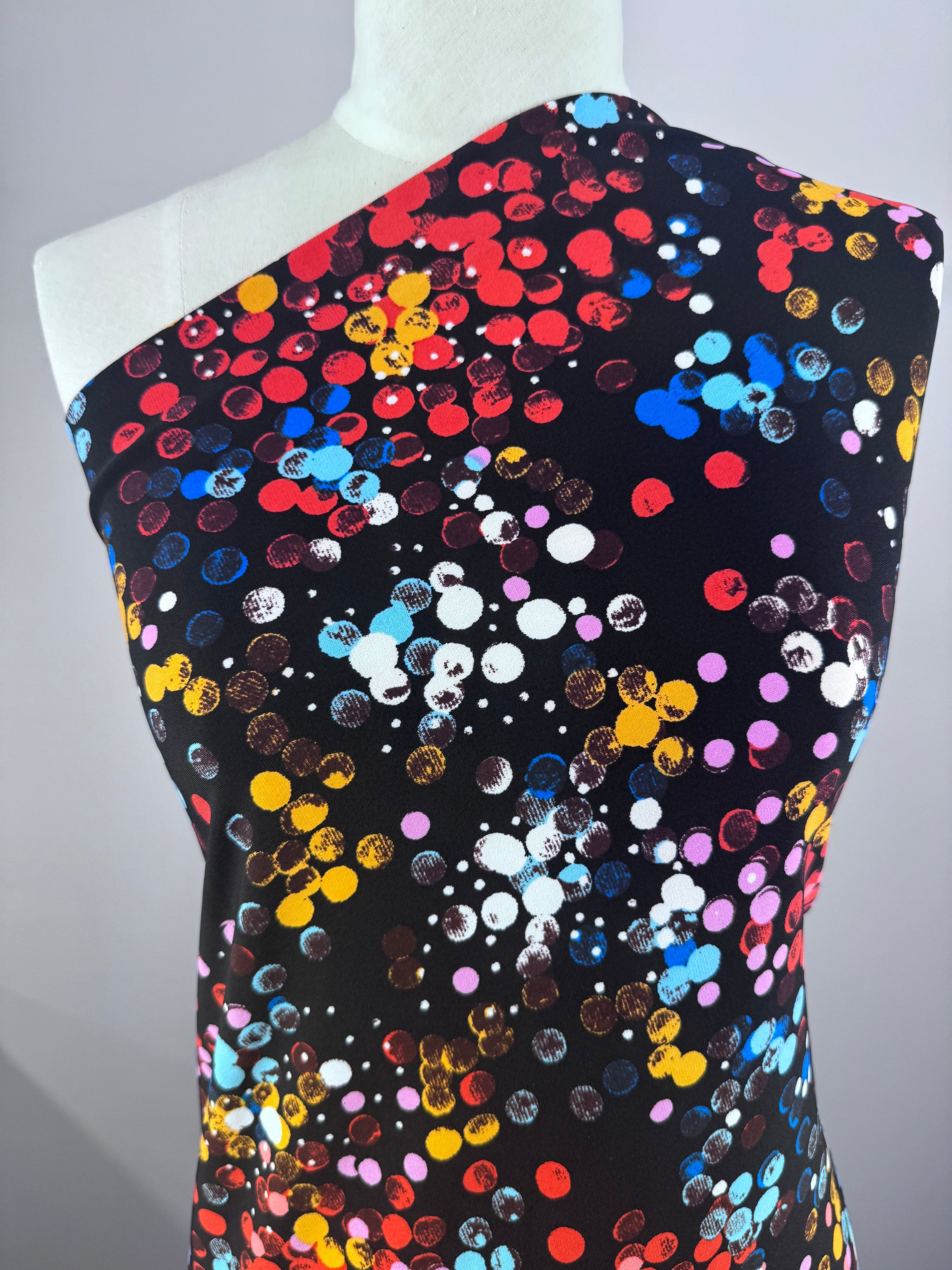 Designer Printed Lycra - Painted Stone Dots - 150cm