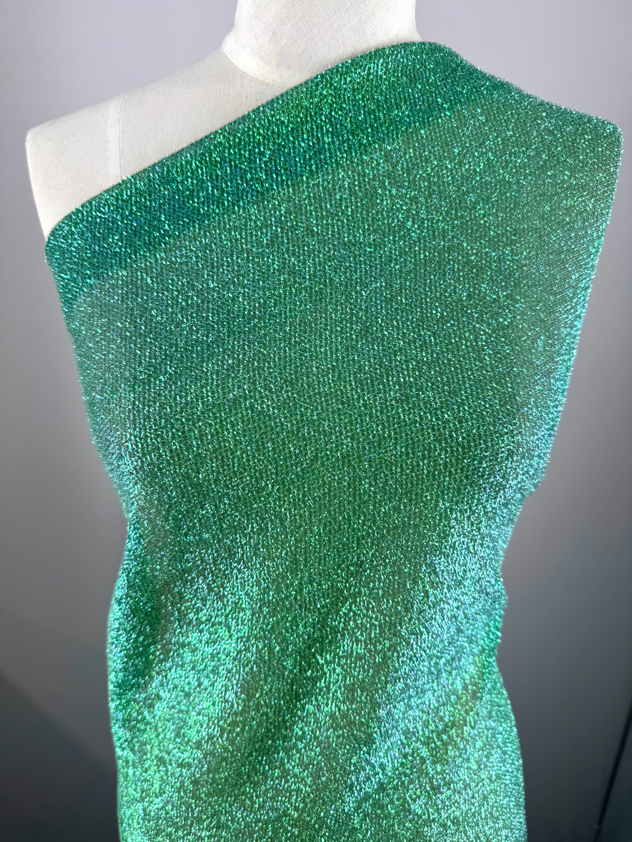 Lurex Stretch Knit - Emerald - 155cm