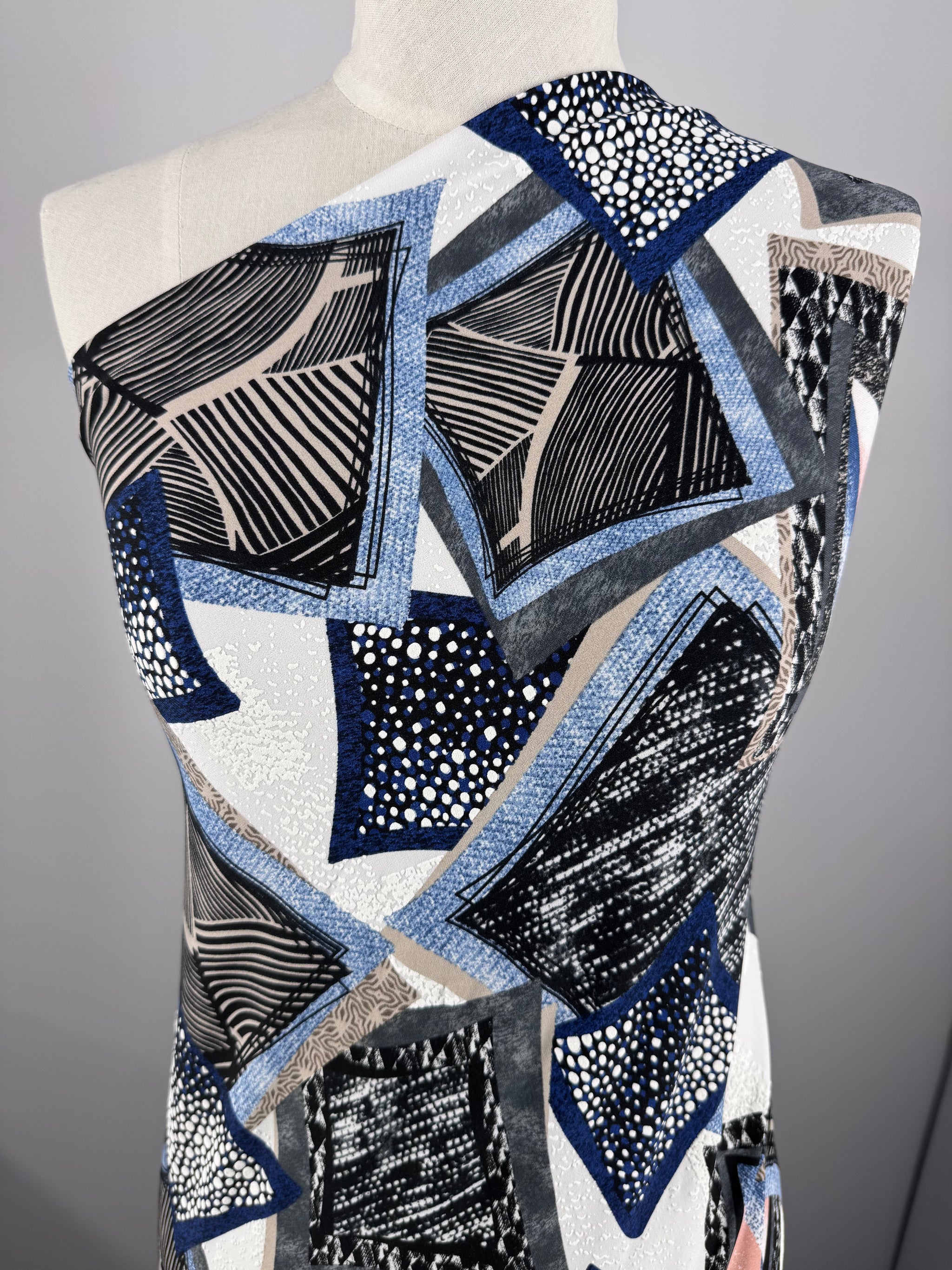 Designer  Textured Lycra - Fragmented Skyline - 150cm