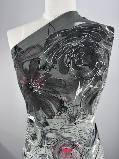 Designer Lycra - Nocturne Rose - 155cm
