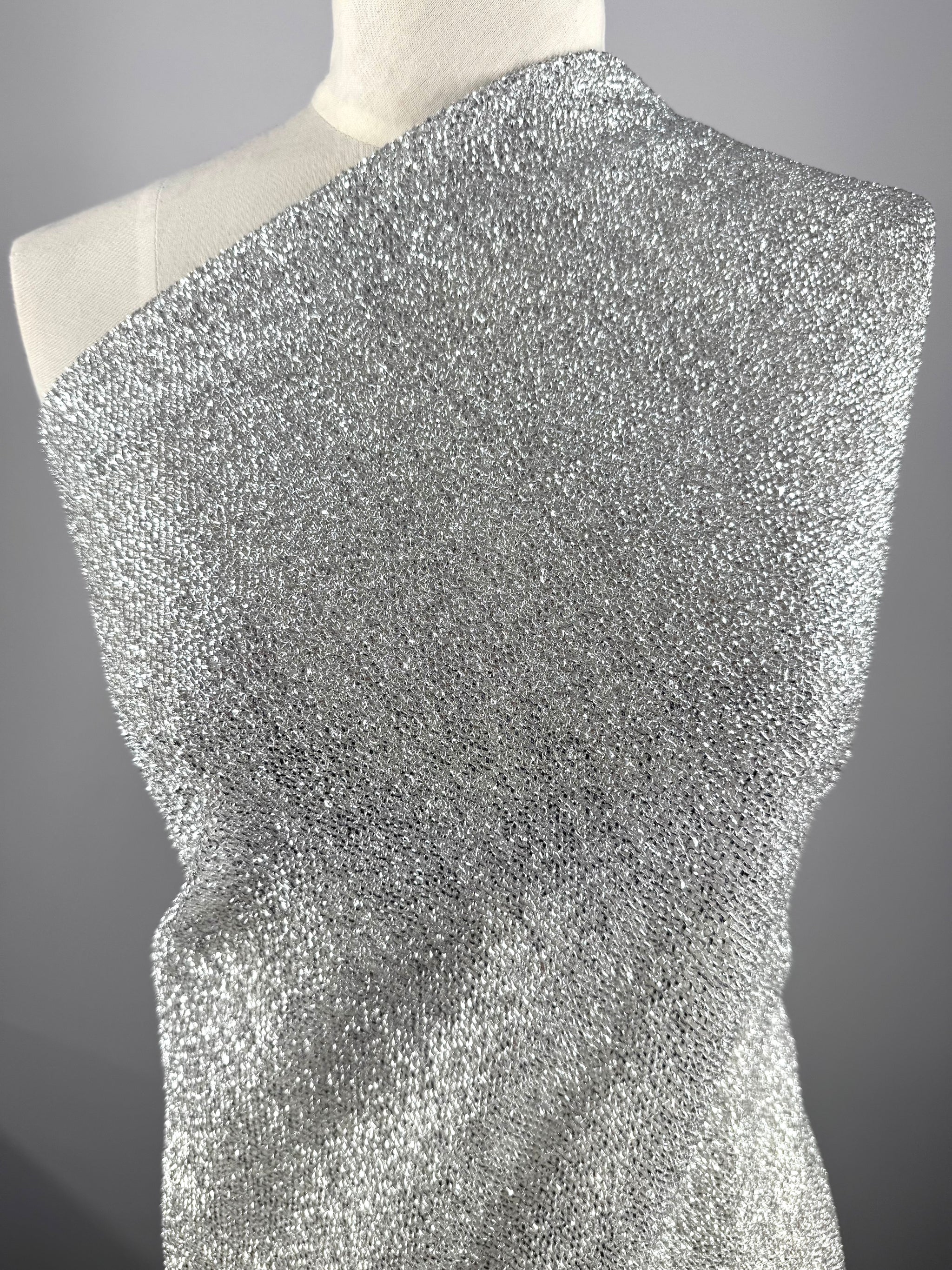 Lurex Stretch Knit - Silver - 155cm