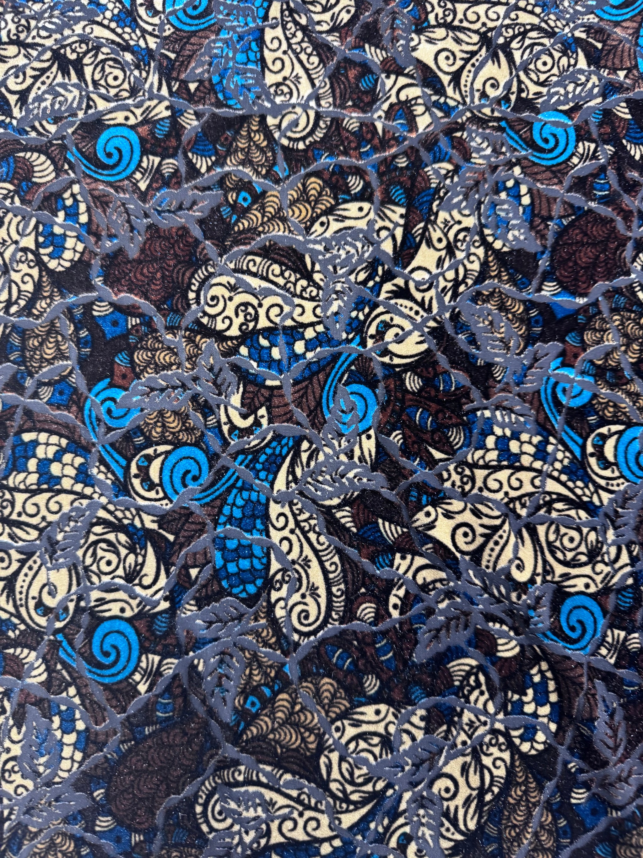 Stretch Velour - Golden Baroque - 150cm